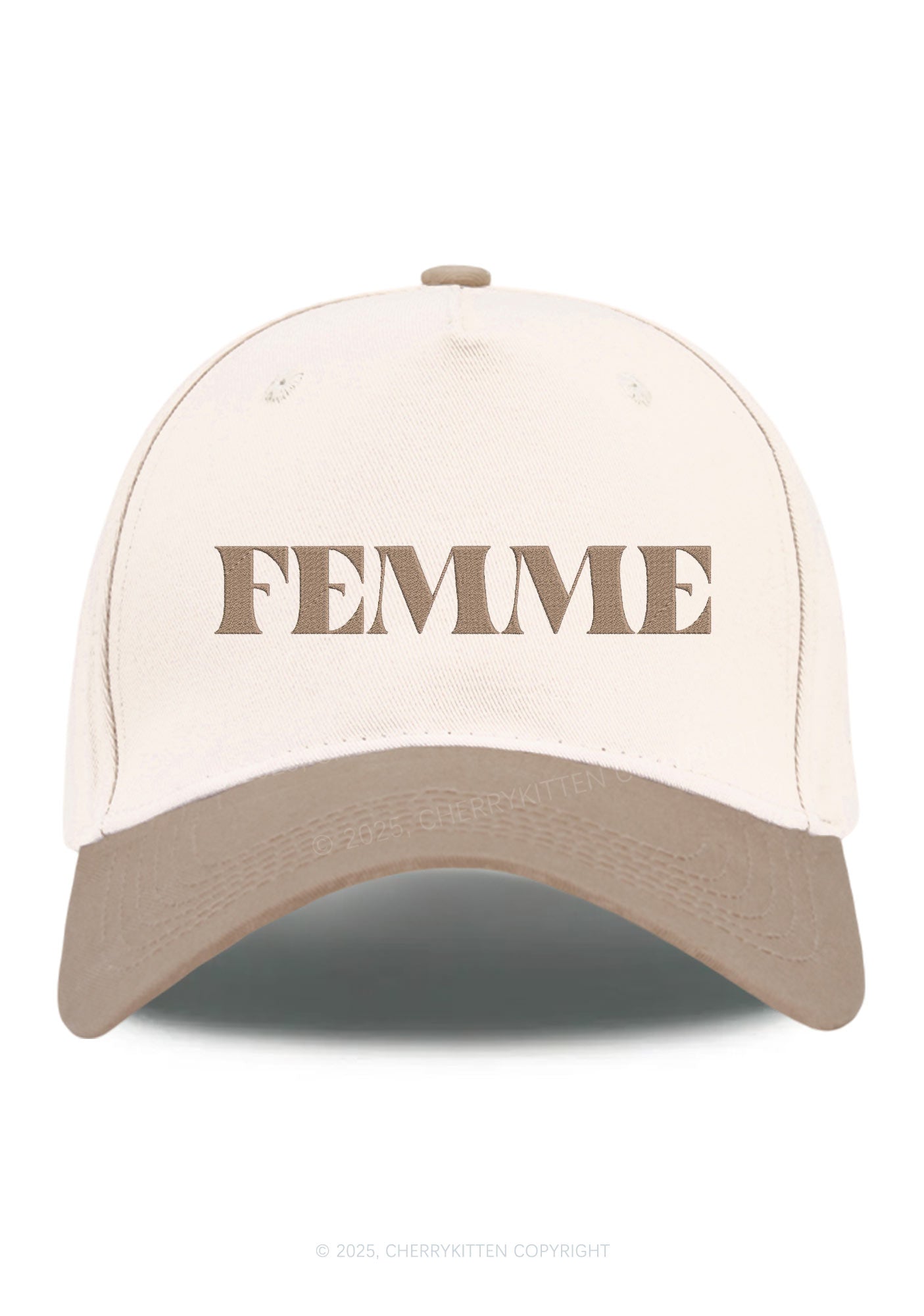 Embroidered Femme Pride Y2K Color Block Baseball Cap Cherrykitten