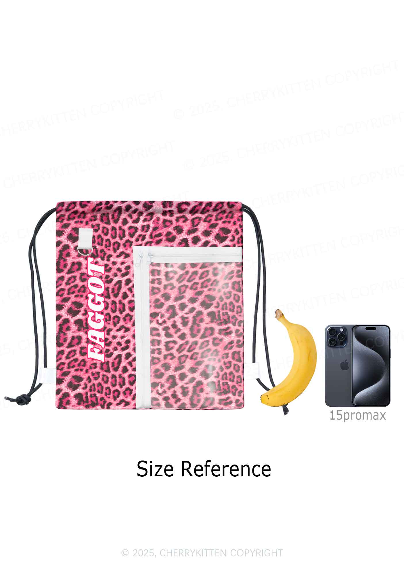 Pink Leopard Faggot Pride Y2K Drawstring Itabag Backpack Cherrykitten