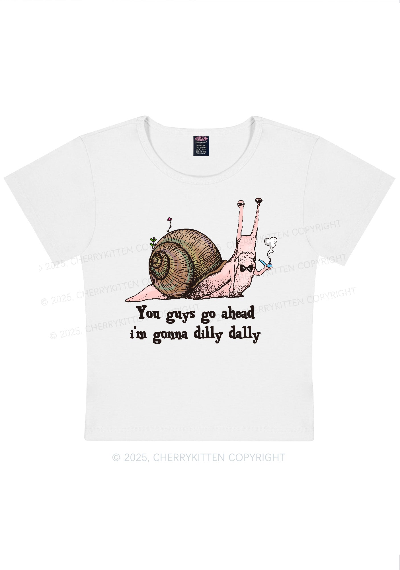 Im Gonna Dilly Dally Y2K Baby Tee Cherrykitten