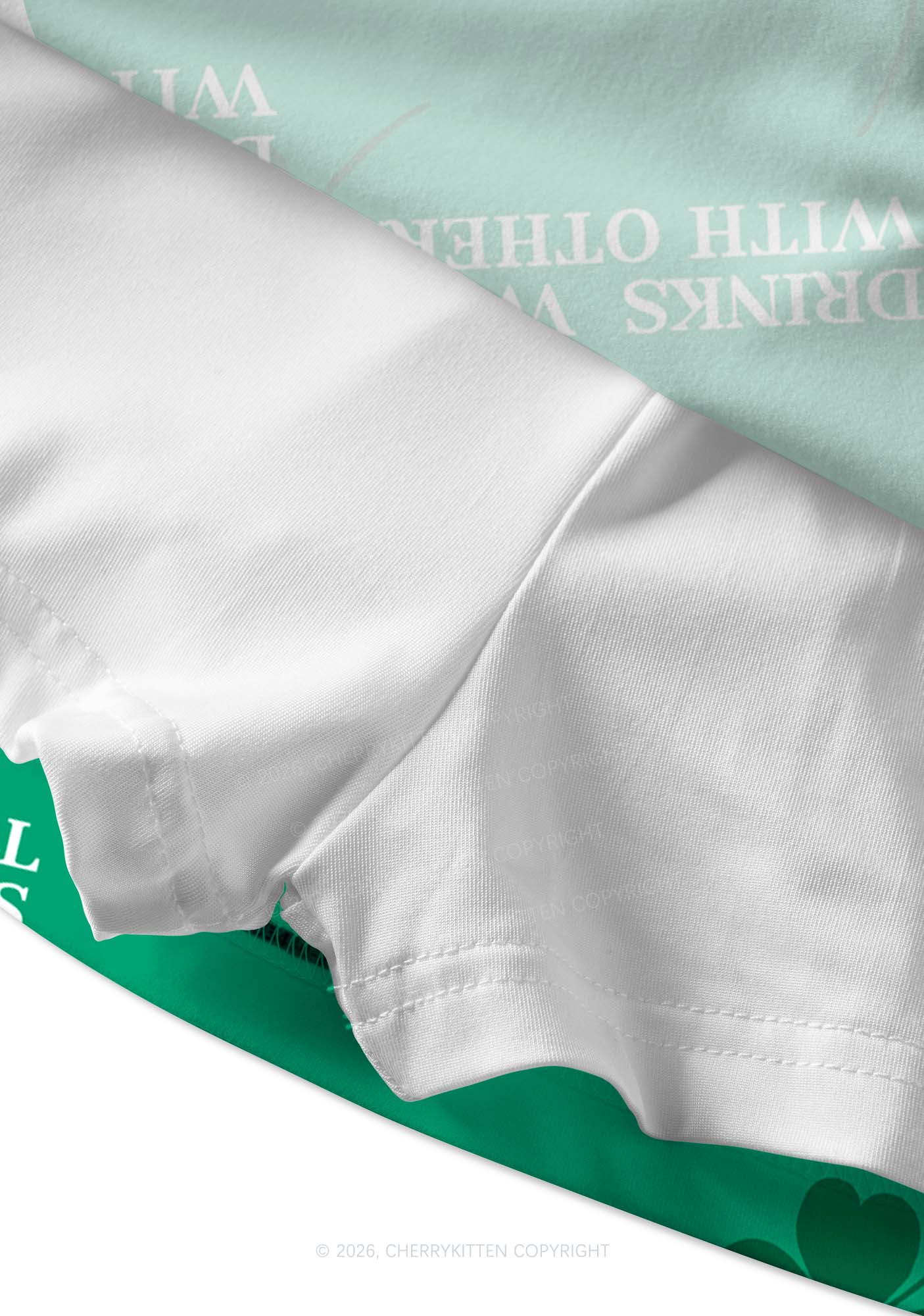 Drinks Well With Others St Patricks Y2K Print Mini Skirt Cherrykitten