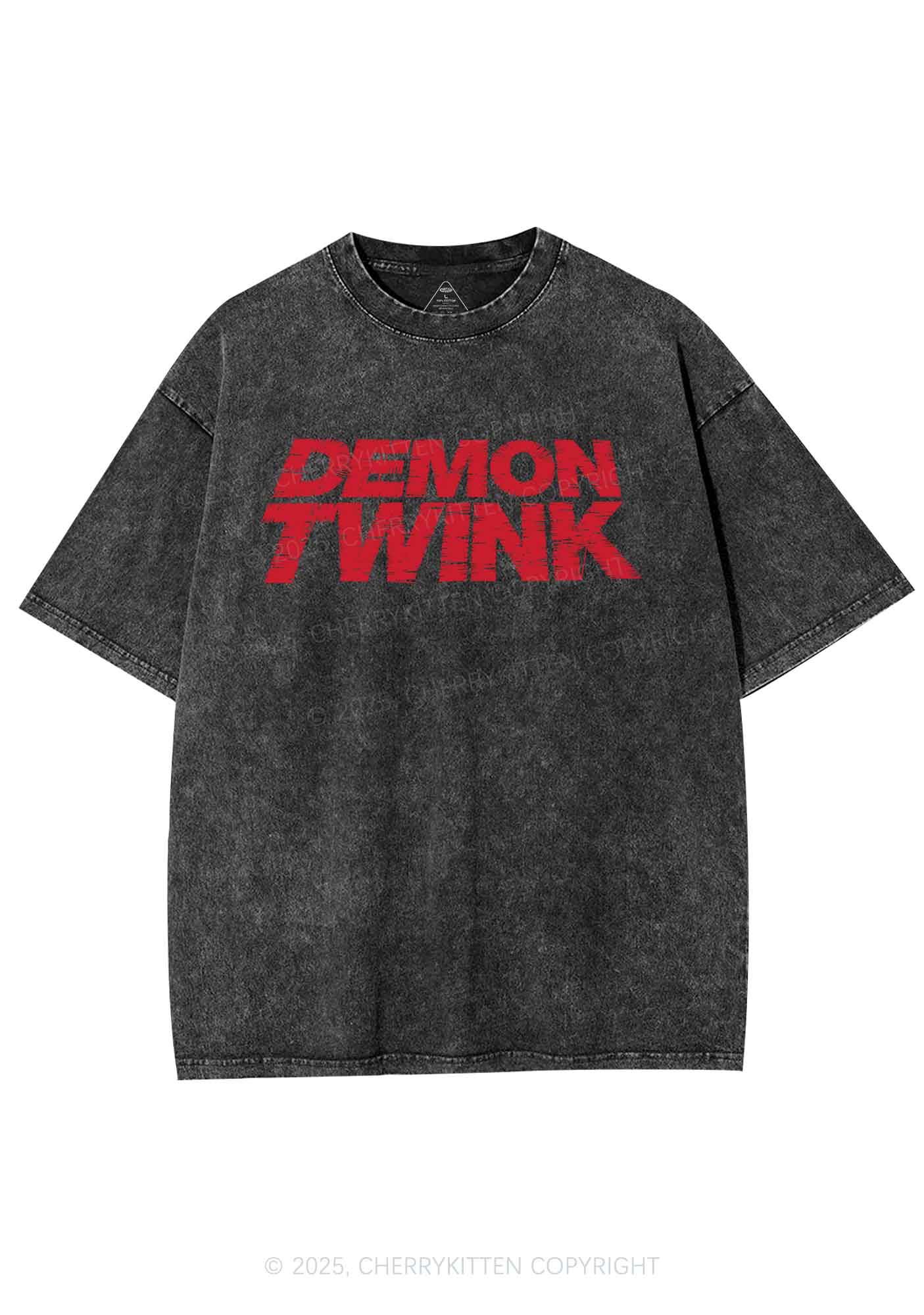 Demon Twink Pride Y2K Shirts Washed Tee Cherrykitten