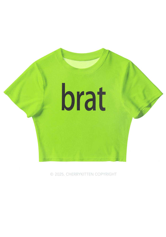 Brat Summer Y2K Mesh Crop Top Cherrykitten