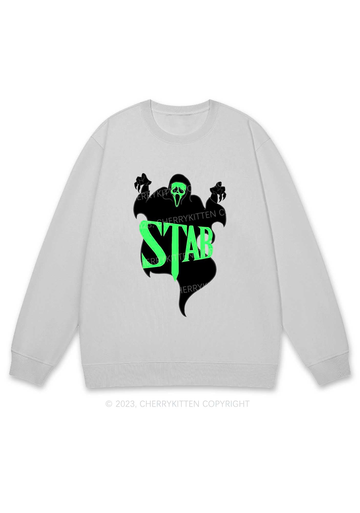 Stab Ghost Halloween Y2K Sweatshirt Cherrykitten