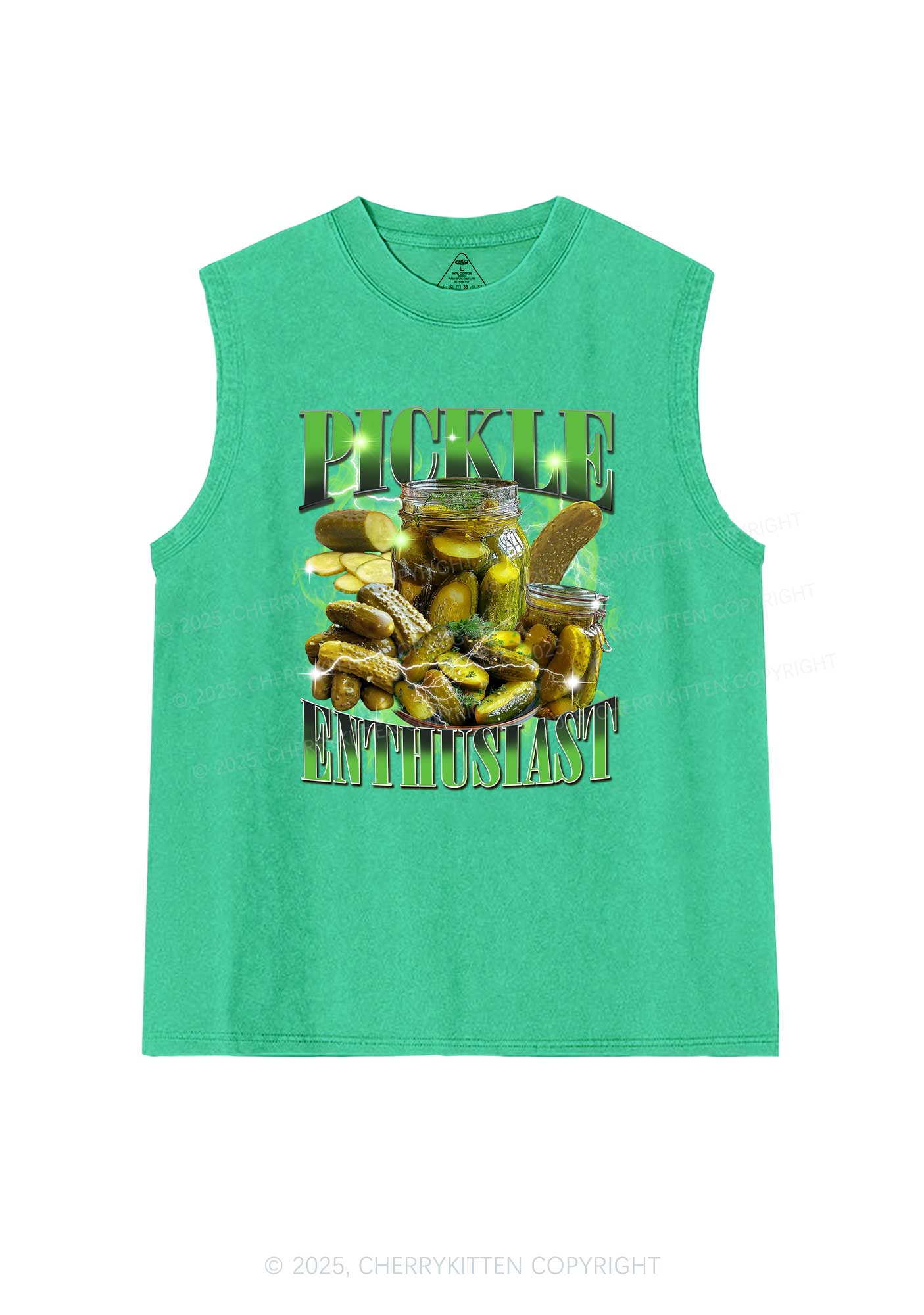 Pickle Enthusiast Y2K Washed Muscle Tank Cherrykitten