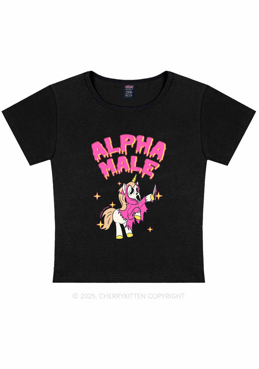 Halloween Unicorn Alpha Male Y2K Baby Tee Cherrykitten