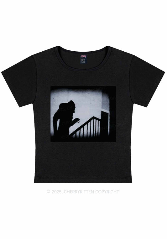 Halloween Stairs Intruder Y2K Baby Tee Cherrykitten