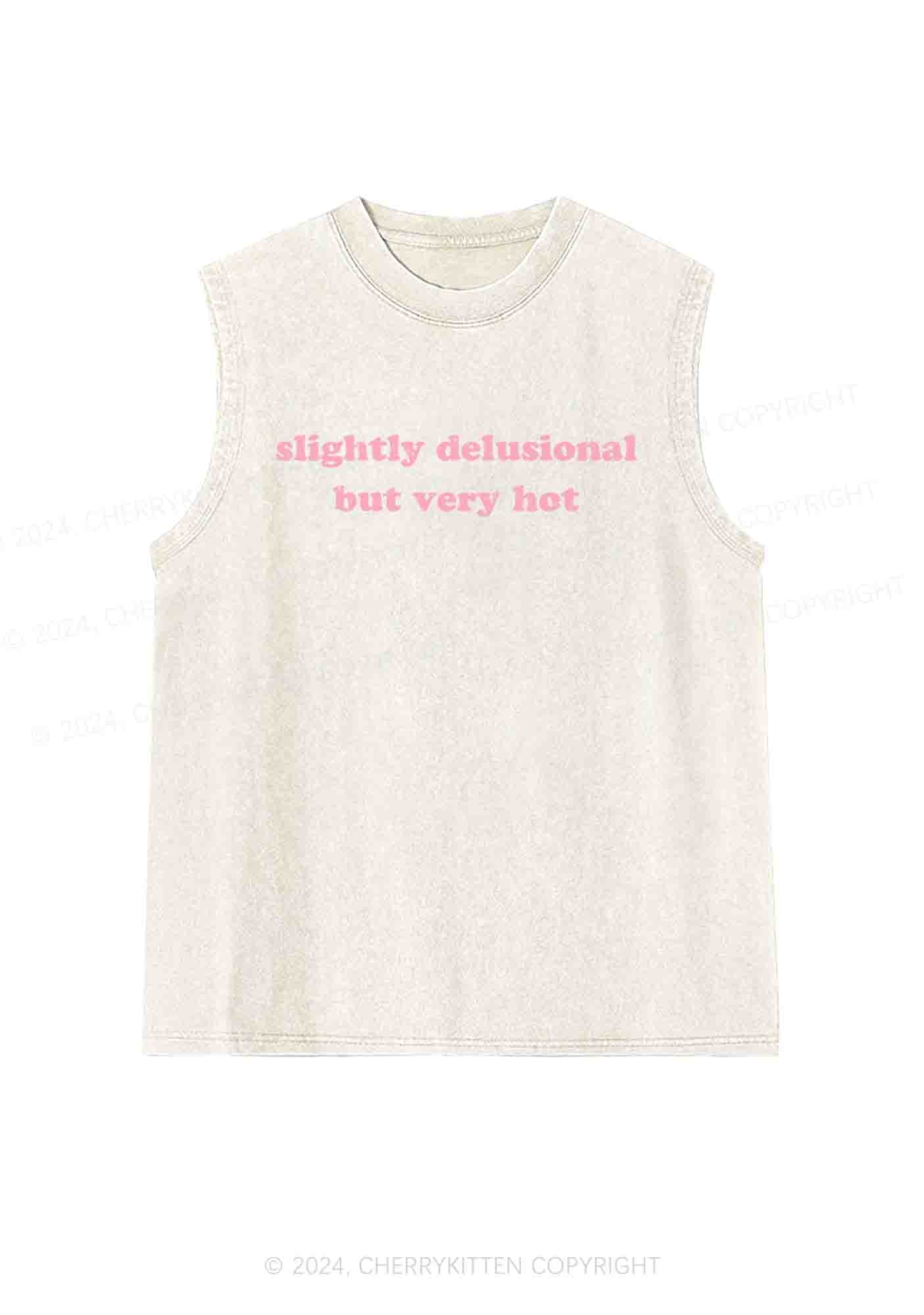 Slightly Delusional But Very Hot Y2K Washed Tank Cherrykitten