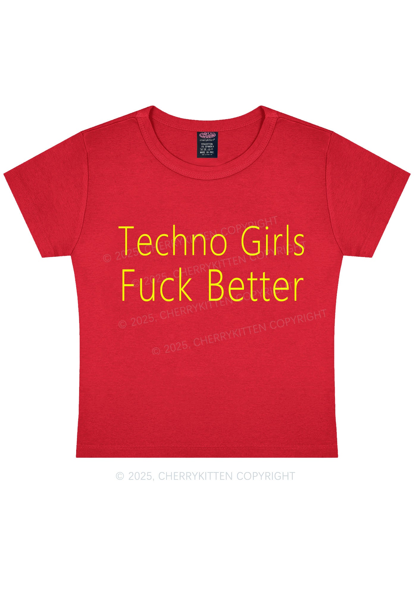 Techno Girls Fxxk Better Y2K Baby Tee Cherrykitten