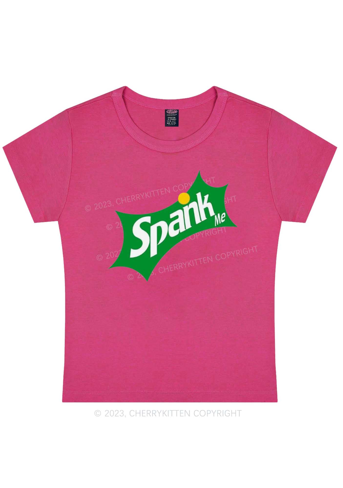 Curvy Spank Me Y2K Baby Tee Cherrykitten