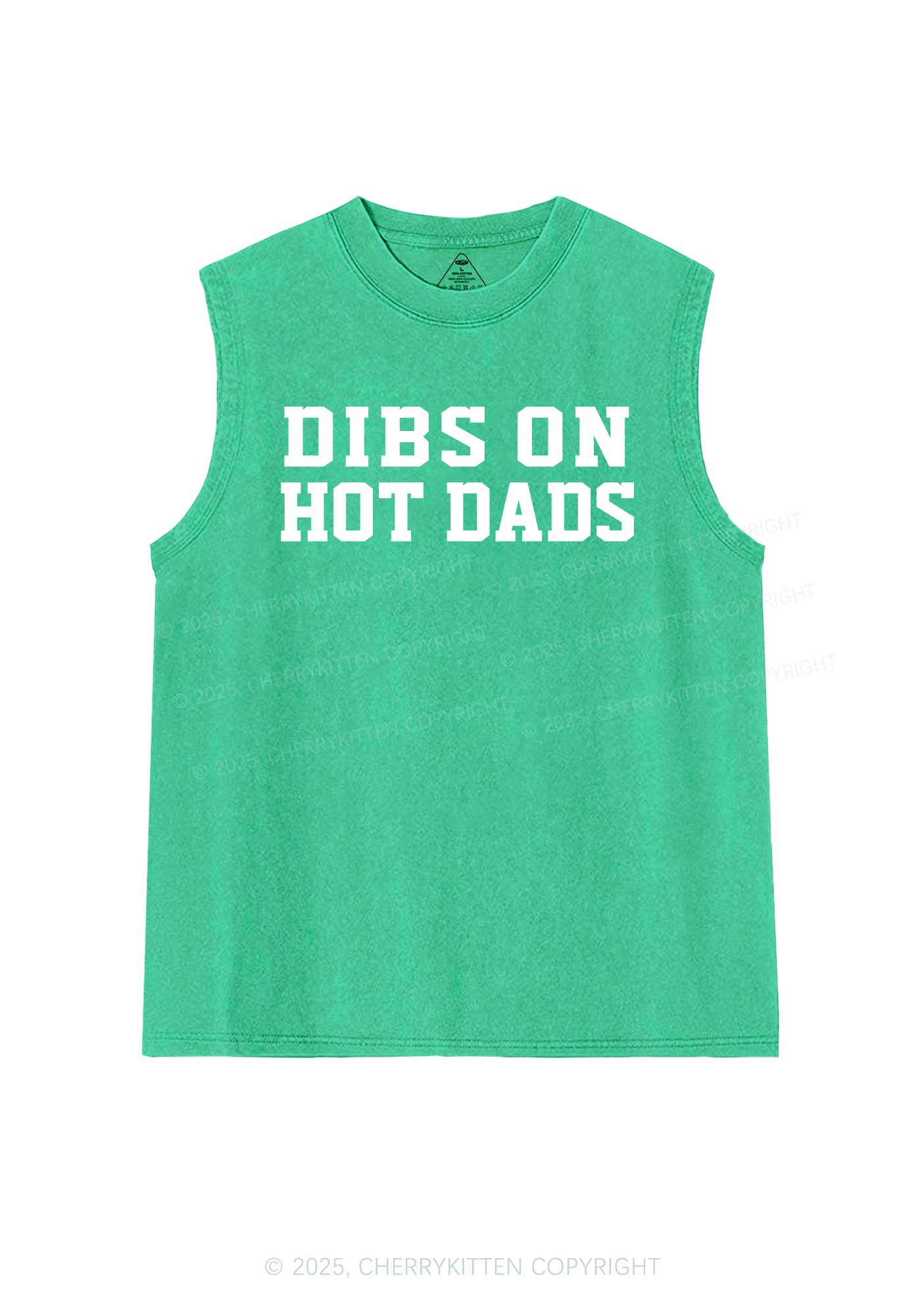 Dibs On Hot Dads Y2K Washed Muscle Tank Cherrykitten