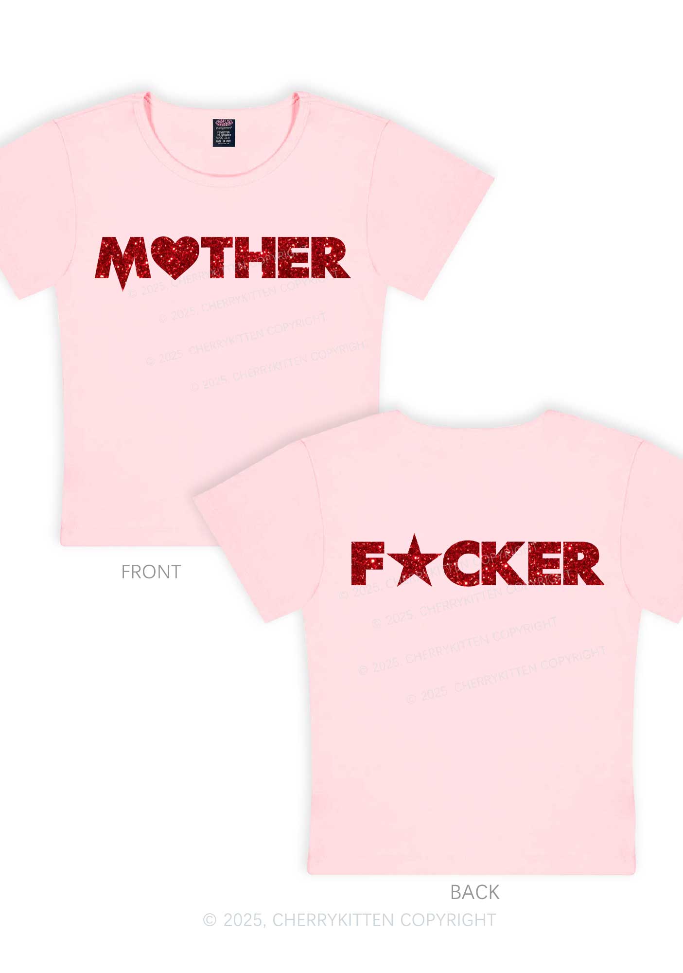 Glitter Motherfxcker Two Sides Y2K Baby Tee Cherrykitten