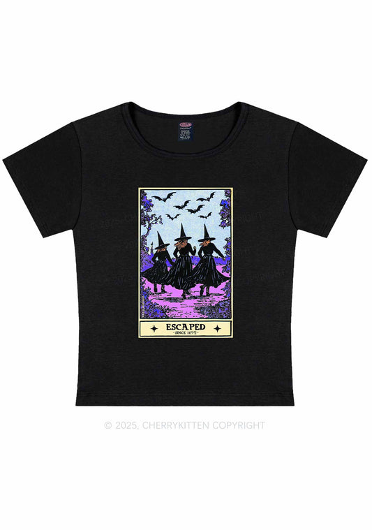 Halloween Escaped Witch Y2K Baby Tee Cherrykitten