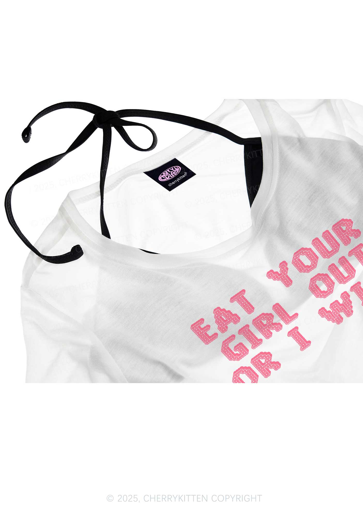 Eat Your Girl Out Pride Y2K Sheer Boyfriend Tee Cherrykitten