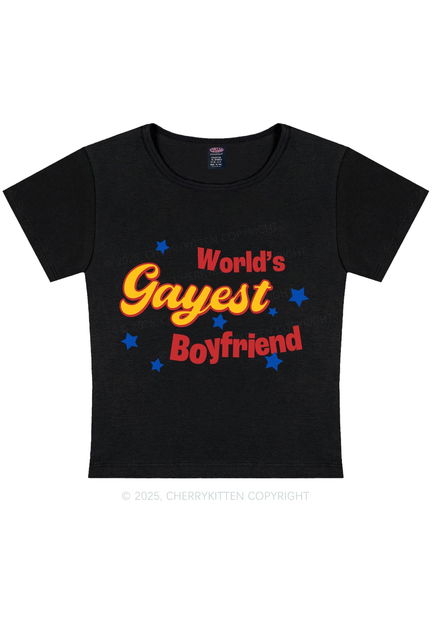 Worlds Gayest Boyfriend Pride Y2K Baby Tee Cherrykitten