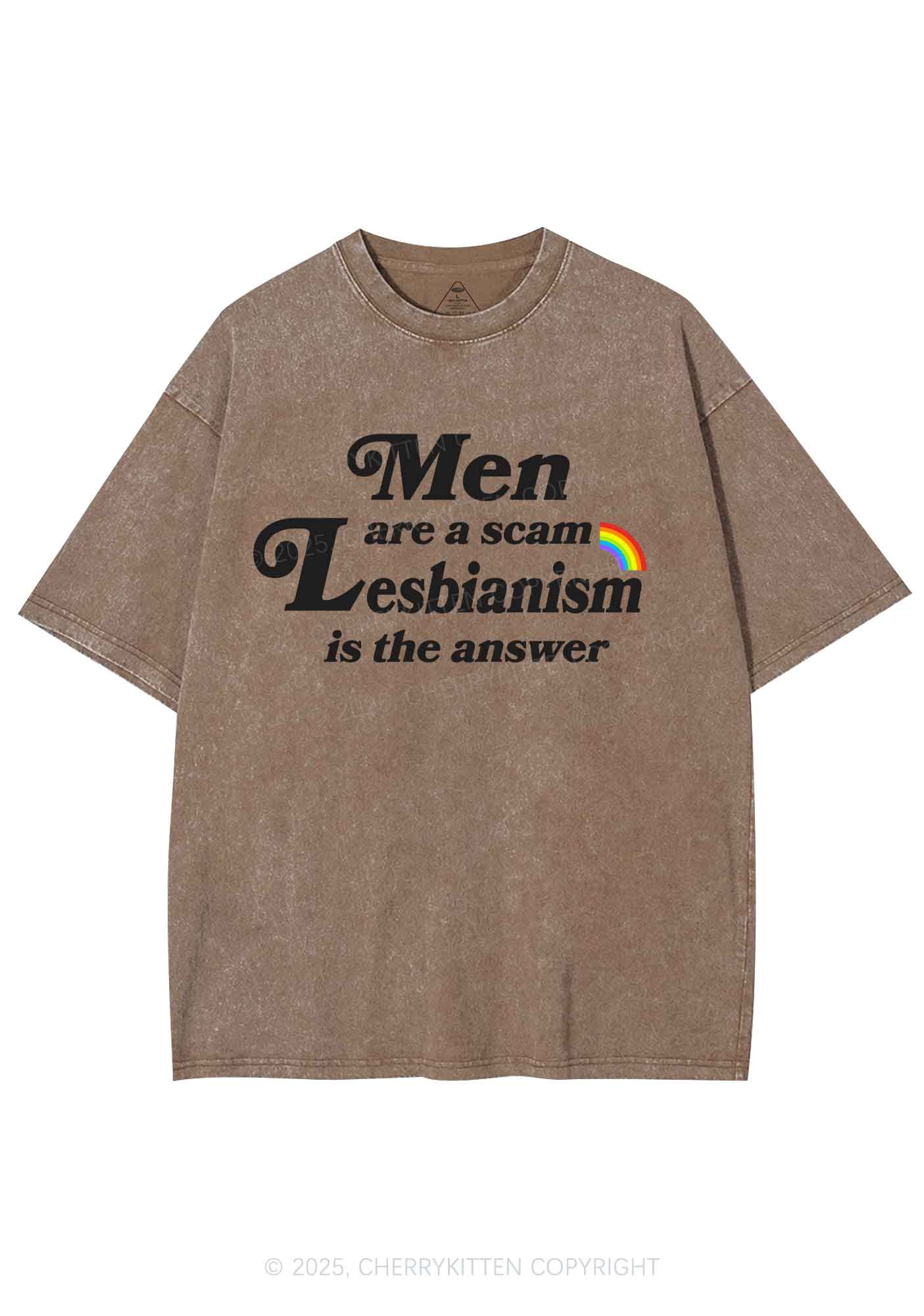 Men Lesbianism Y2K Shirts Washed Tee Cherrykitten