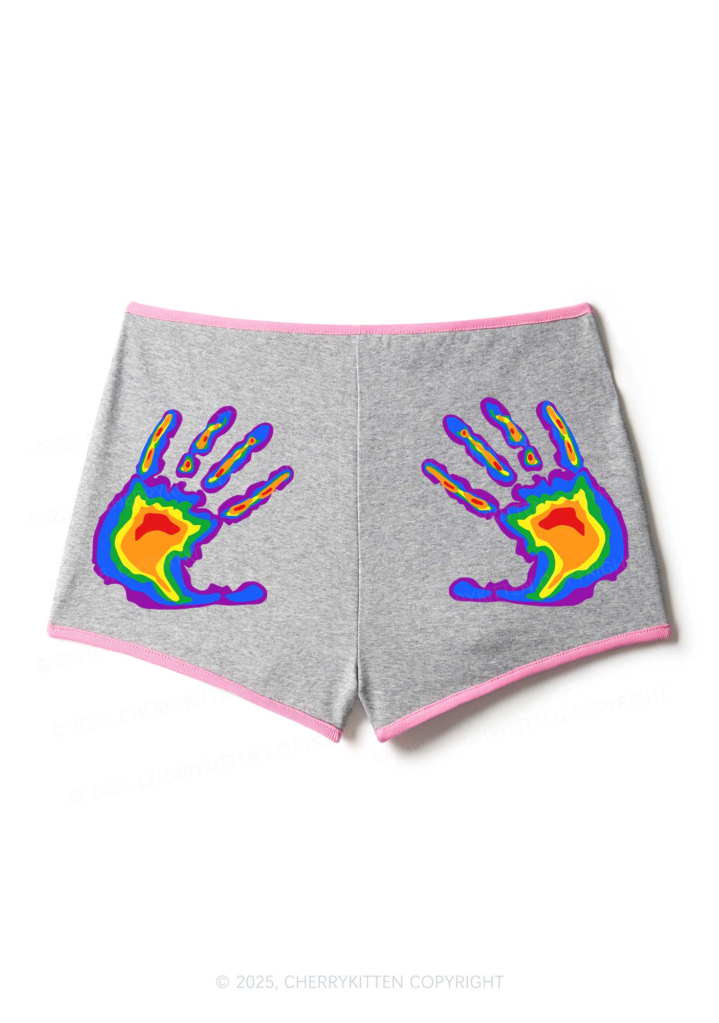 Thermal Hands Pride Y2K Booty Shorts Cherrykitten