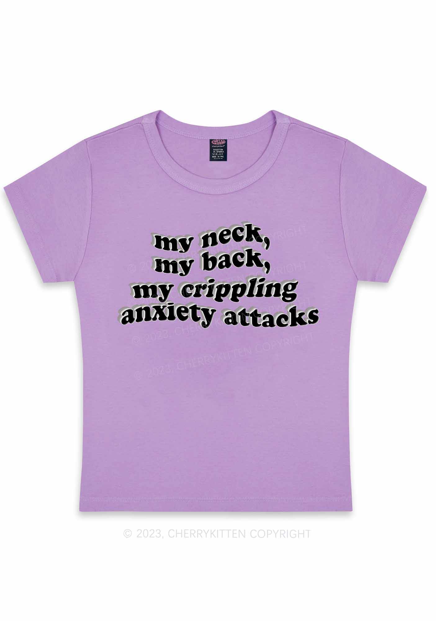 My Crippling Anxiety Attacks Y2K Baby Tee Cherrykitten