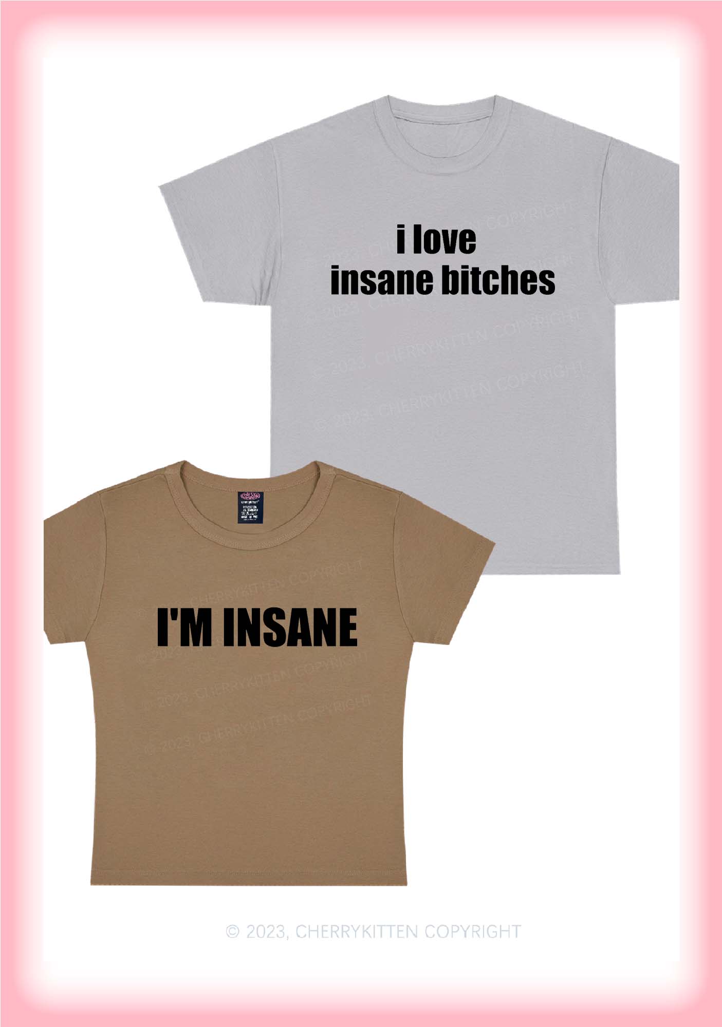 I Love Insane Bxxches Y2K Valentine's Day Shirt Cherrykitten