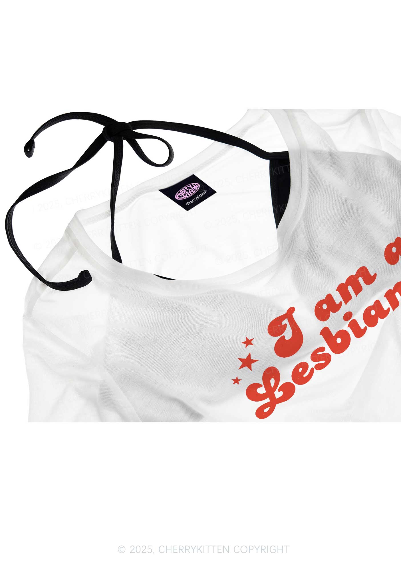 Im Lesbian Pride Y2K Sheer Crop Tee Cherrykitten