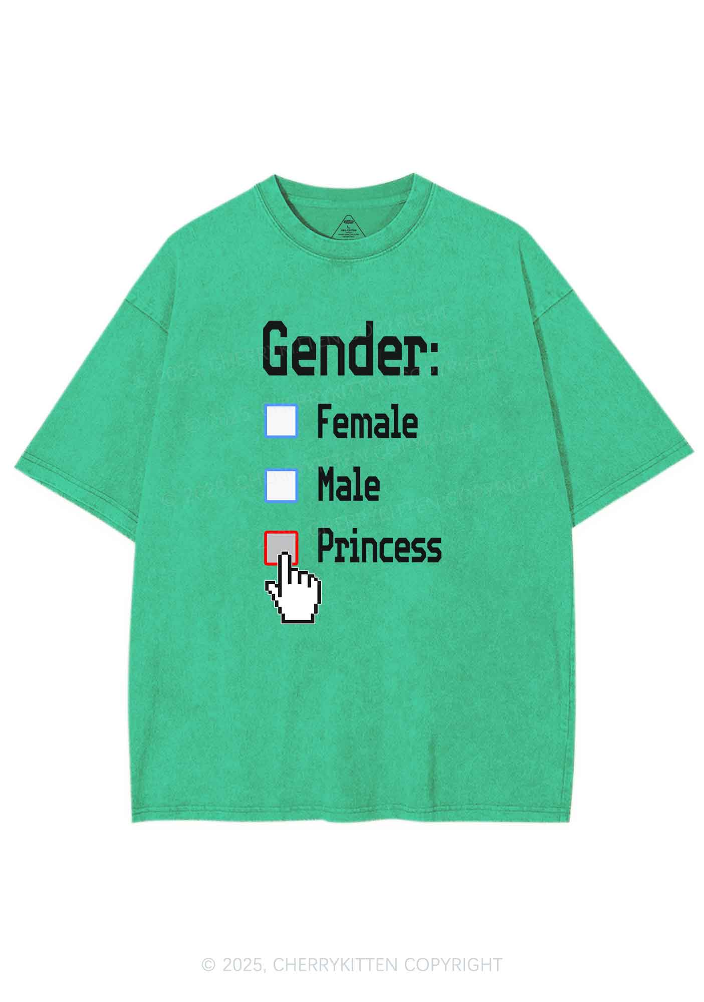 Gender Princess Pride Y2K Shirts Washed Tee Cherrykitten