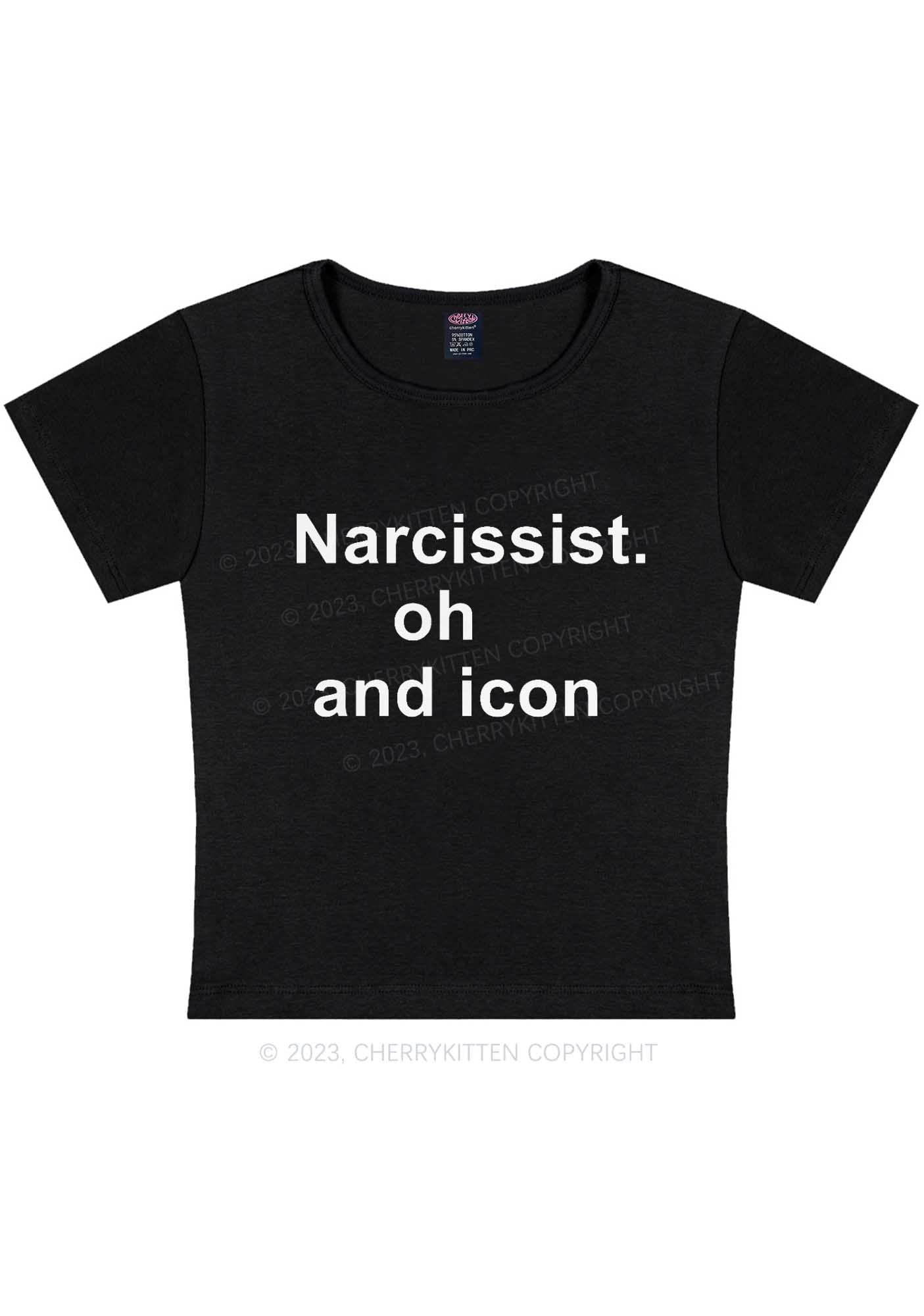 Narcissist Icon Y2K Baby Tee Cherrykitten