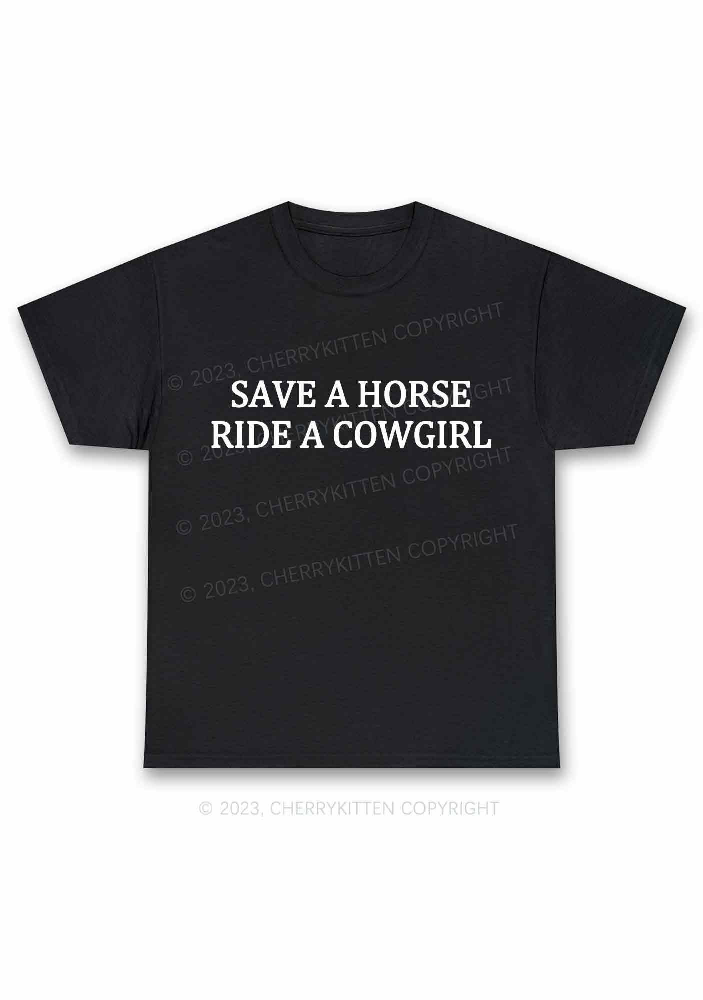 Save A Horse Ride A Cowgirl Y2K Chunky Shirt Cherrykitten