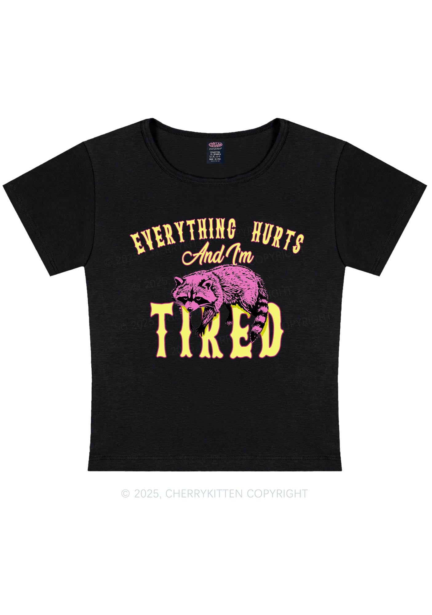 I Am Tried Y2K Baby Tee Cherrykitten