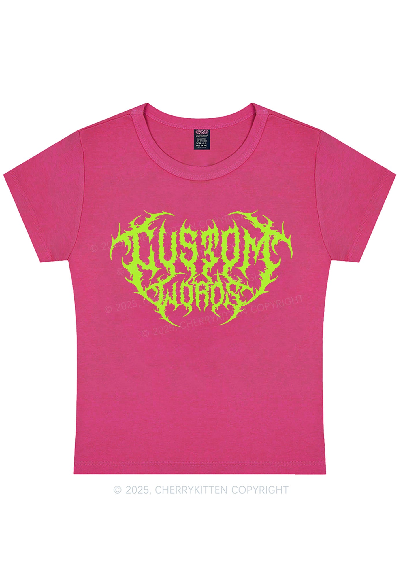 Custom Punk Words Y2K Baby Tee Cherrykitten