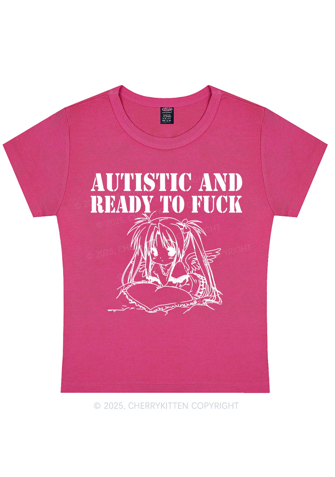 Autistic Ready To Fxxk Y2K Baby Tee Cherrykitten