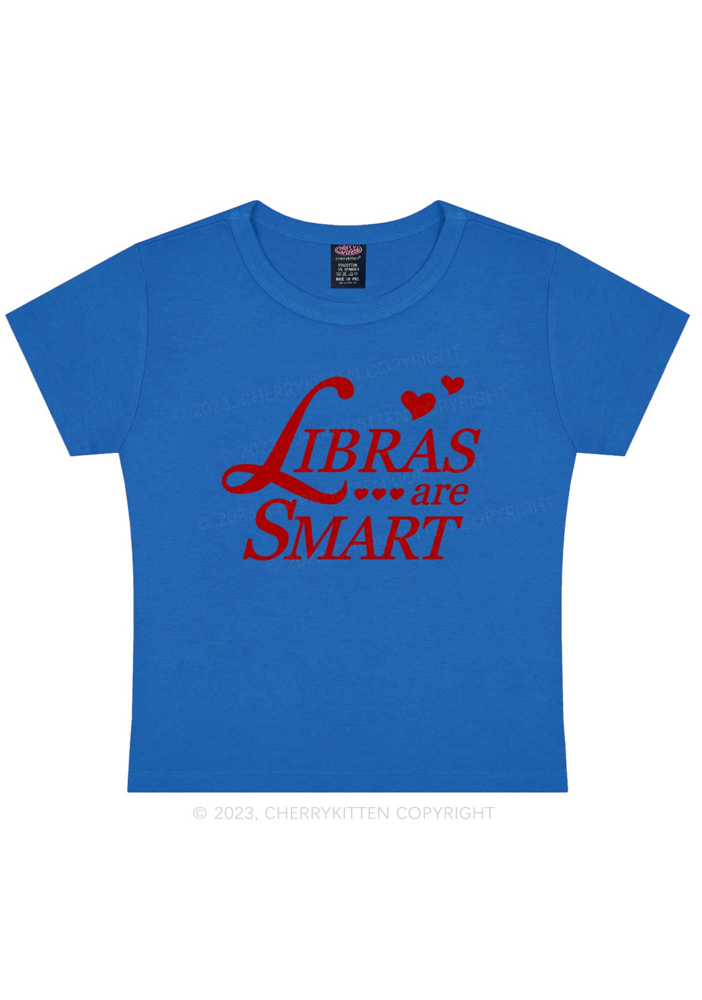 Libras Are Smart Y2K Baby Tee Cherrykitten