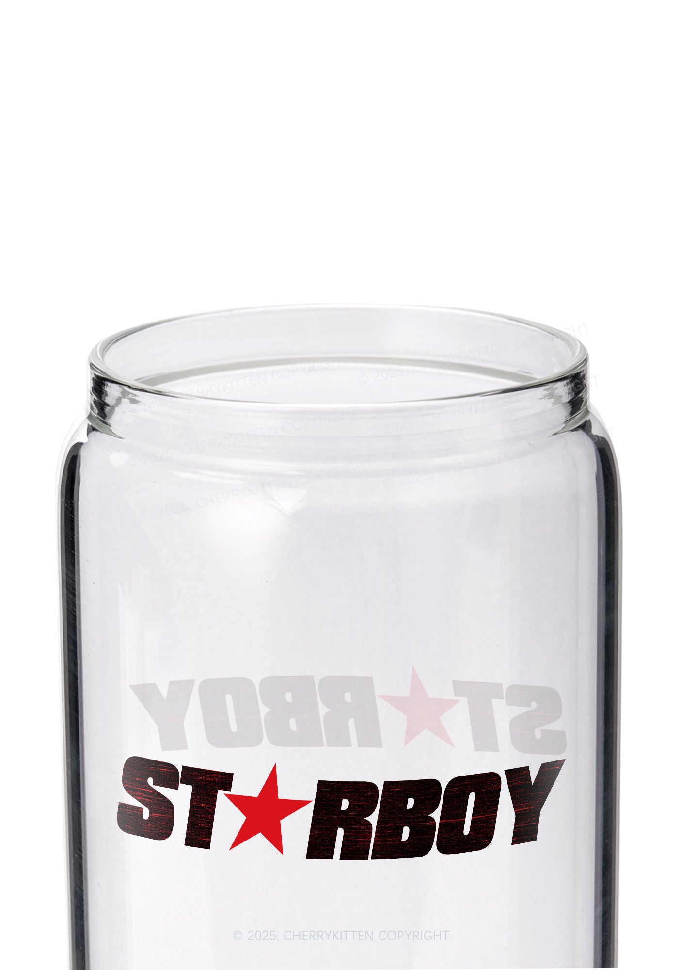 Red Starboy Y2K Printed Glass Cup Cherrykitten