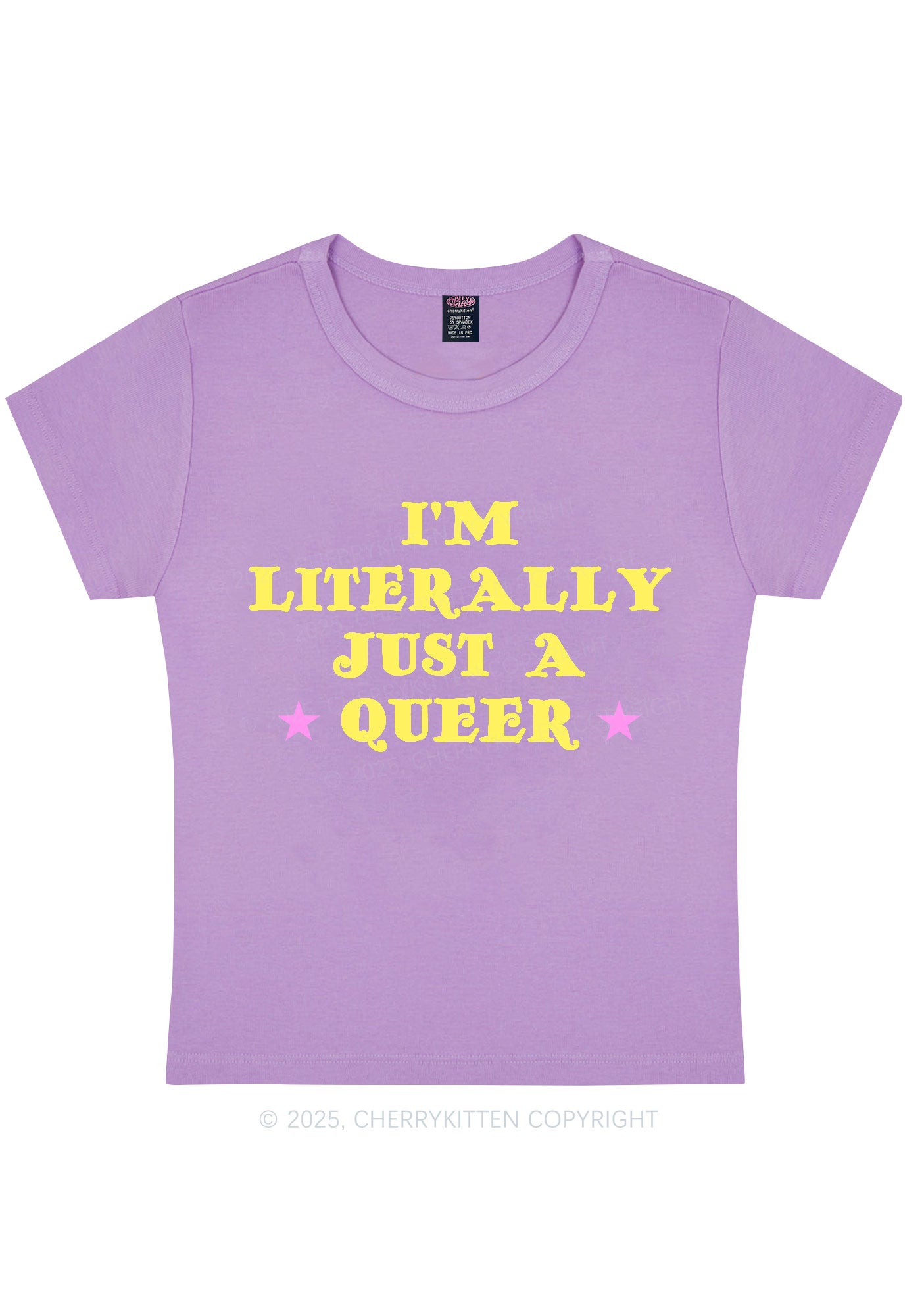 Just A Queer Pride Y2K Baby Tee Cherrykitten