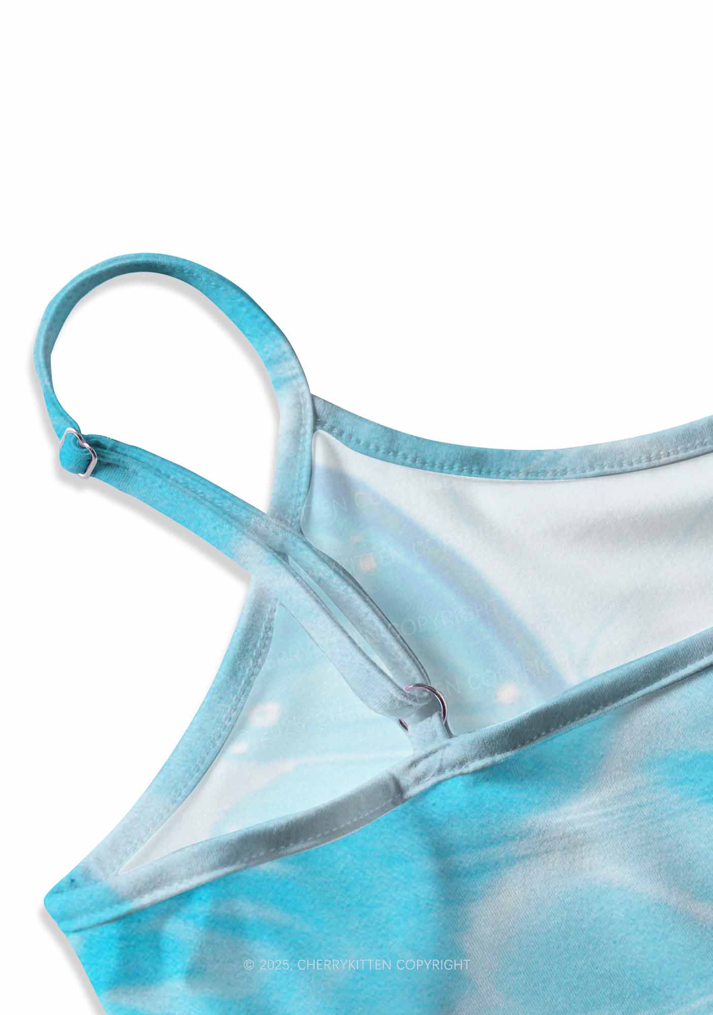 Blue Butterfly Y2K Print Cami Crop Top Cherrykitten