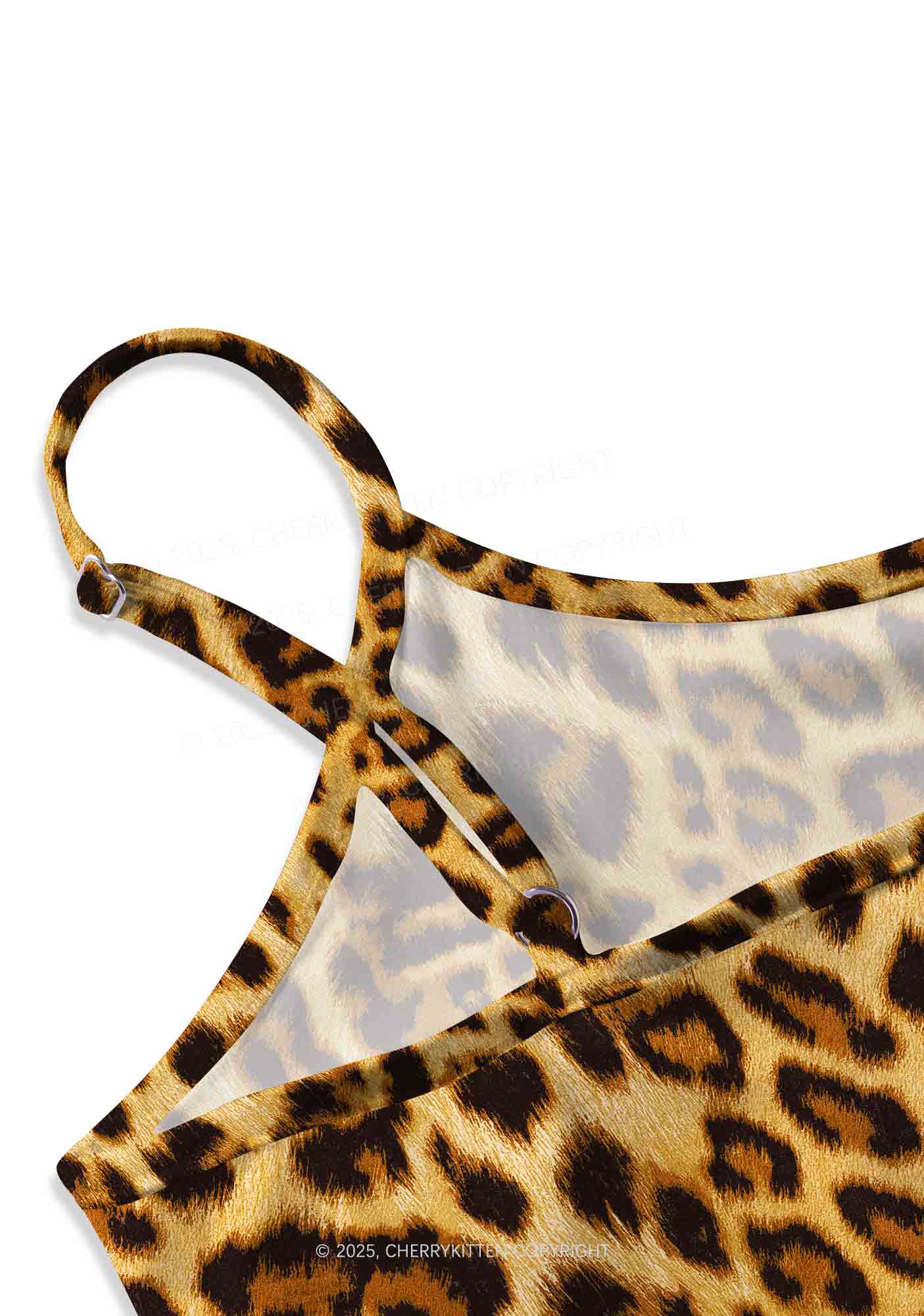 Cxxt Leopard Y2K Print Slip Dress Cherrykitten