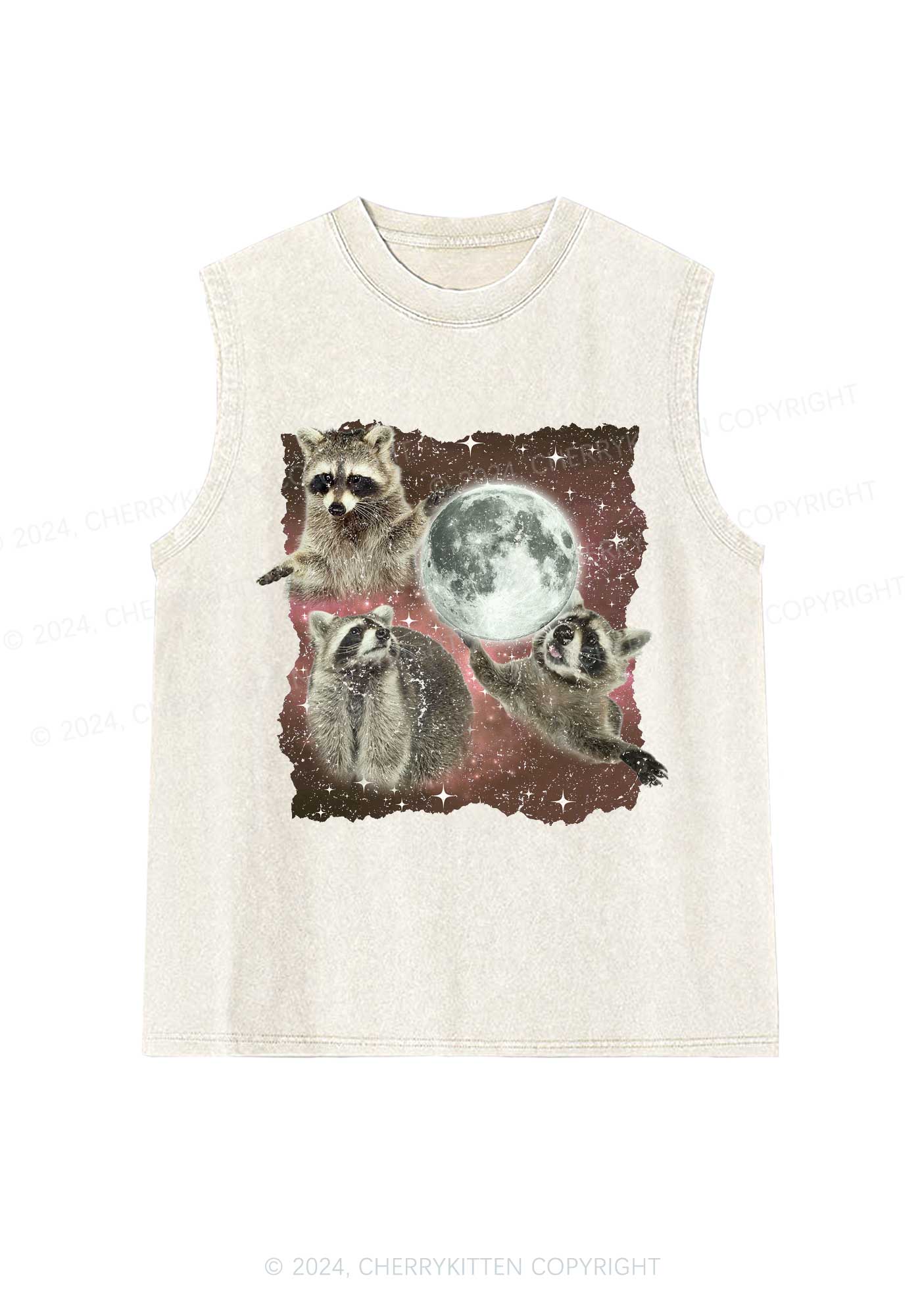 Raccoon Moon Y2K Washed Tank Cherrykitten
