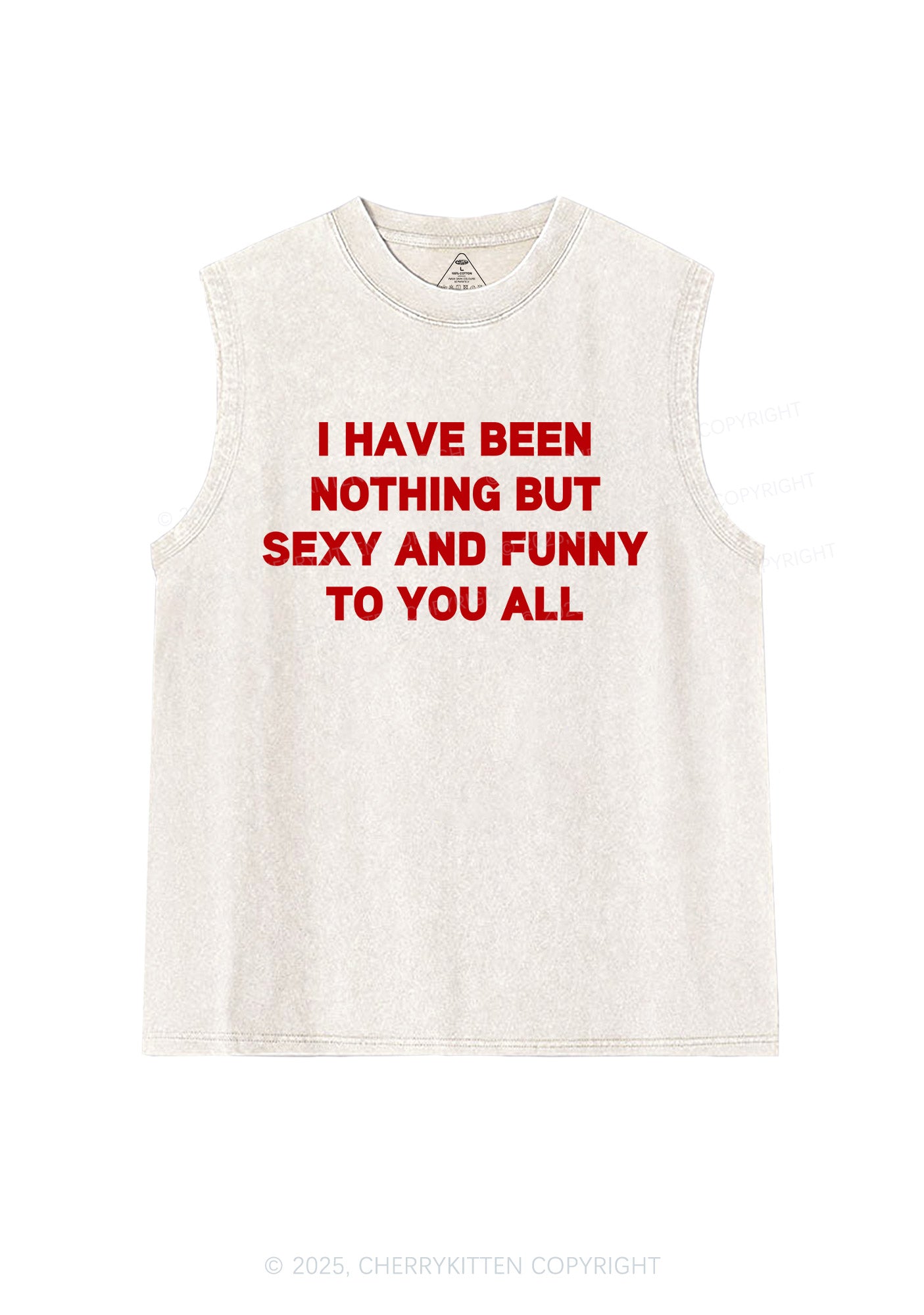 I Have Been Funny Y2K Washed Muscle Tank Cherrykitten
