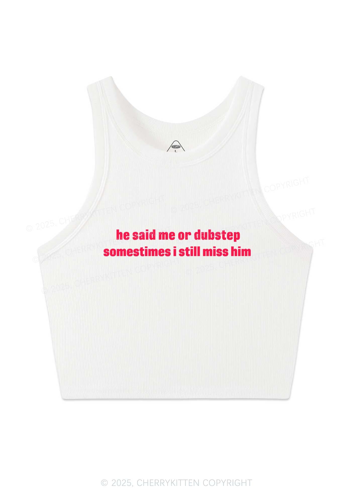 He Said Dubstep Y2K Crop Tank Top Cherrykitten
