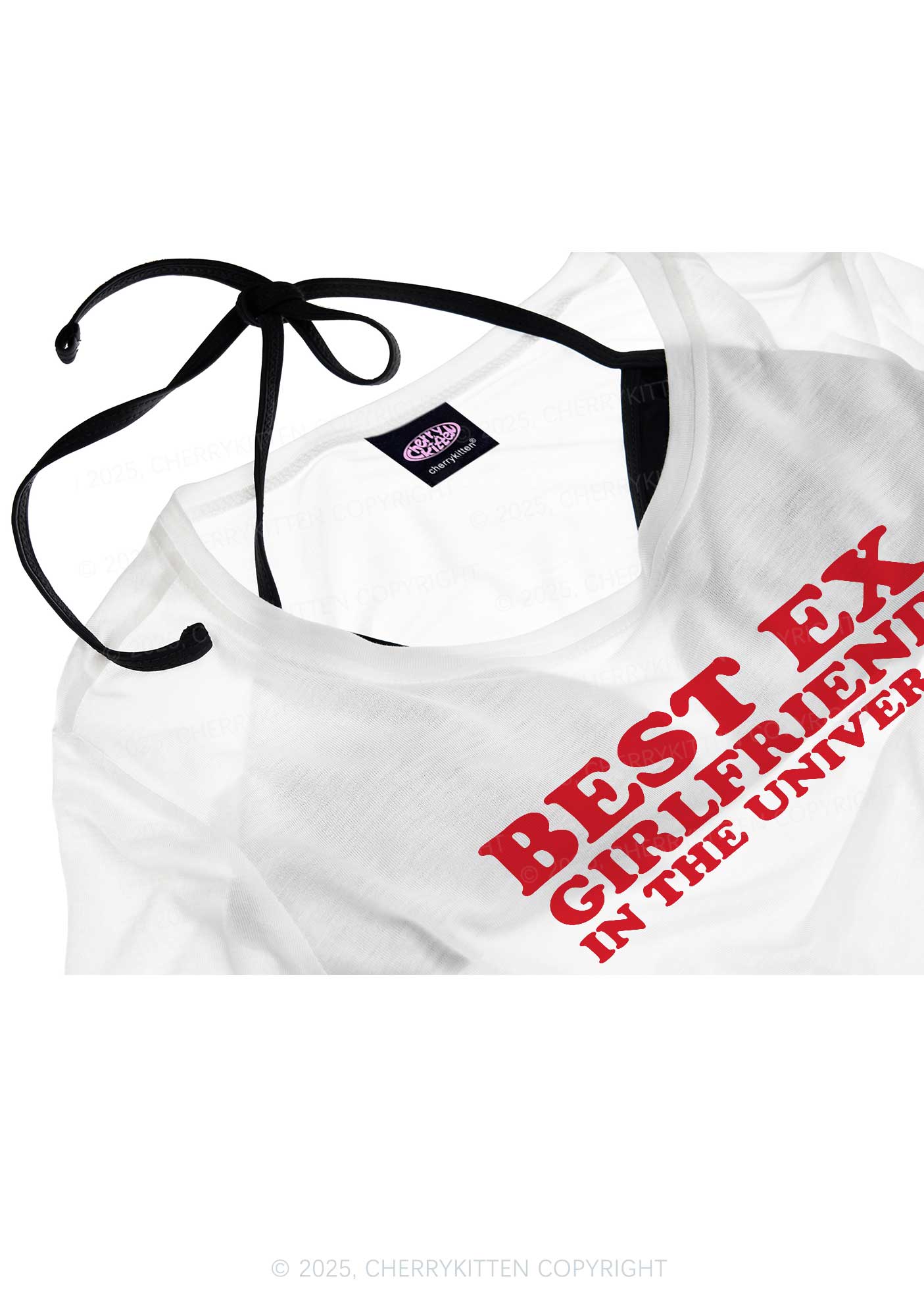 Universe Best Ex Girlfriend Y2K Sheer Crop Tee Cherrykitten
