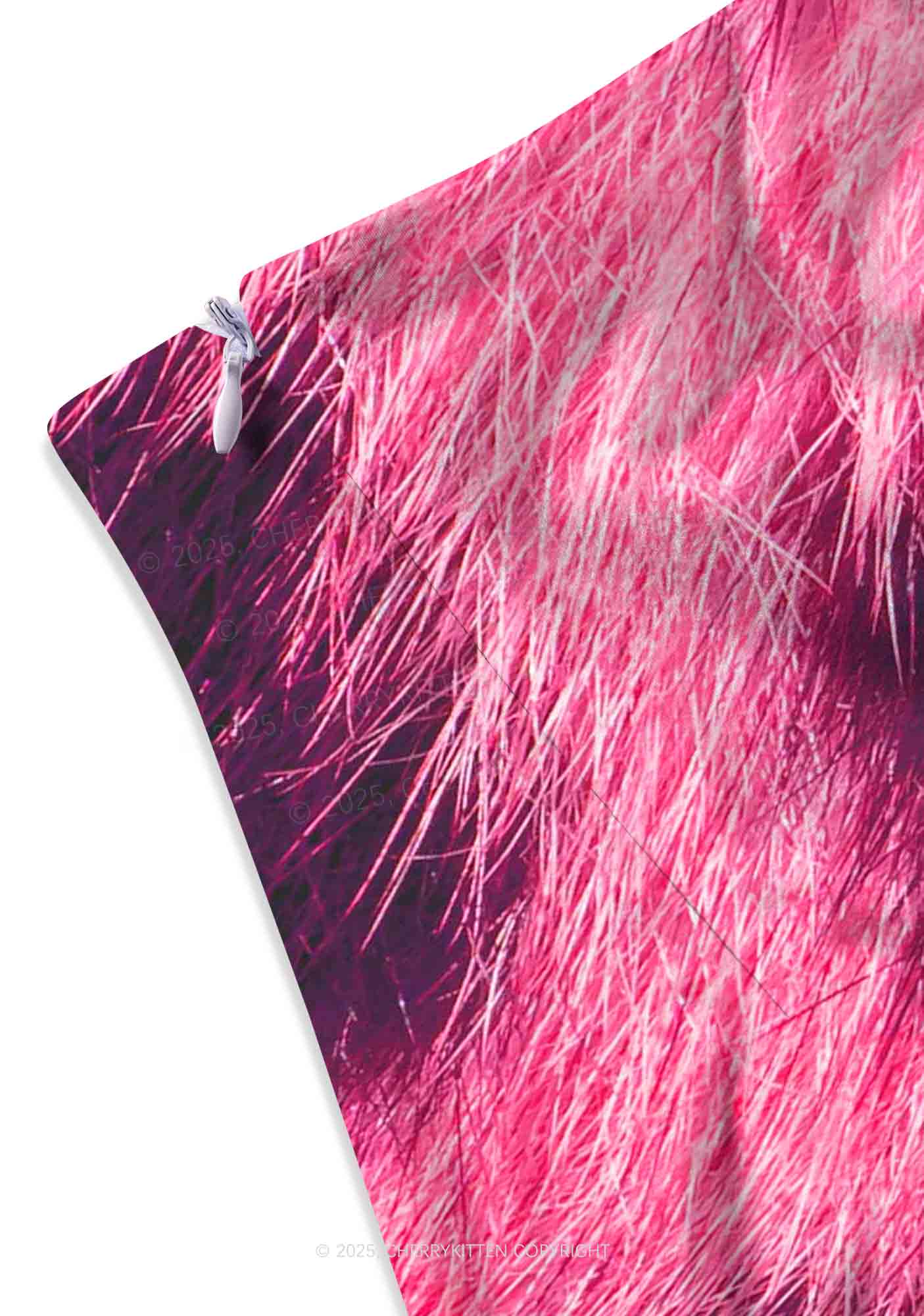 Pink Plush Phone Y2K Print Mini Skirt Cherrykitten