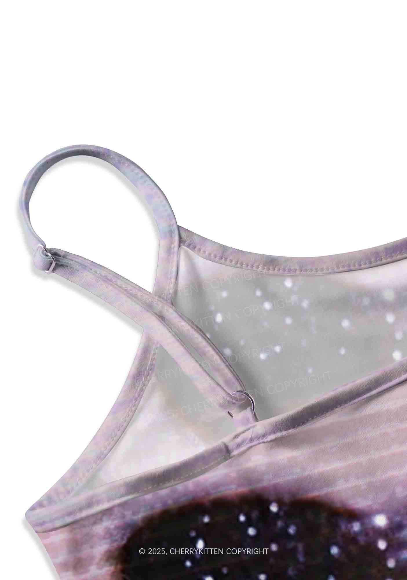 Halloween Punk Lips Y2K Print Cami Crop Top Cherrykitten