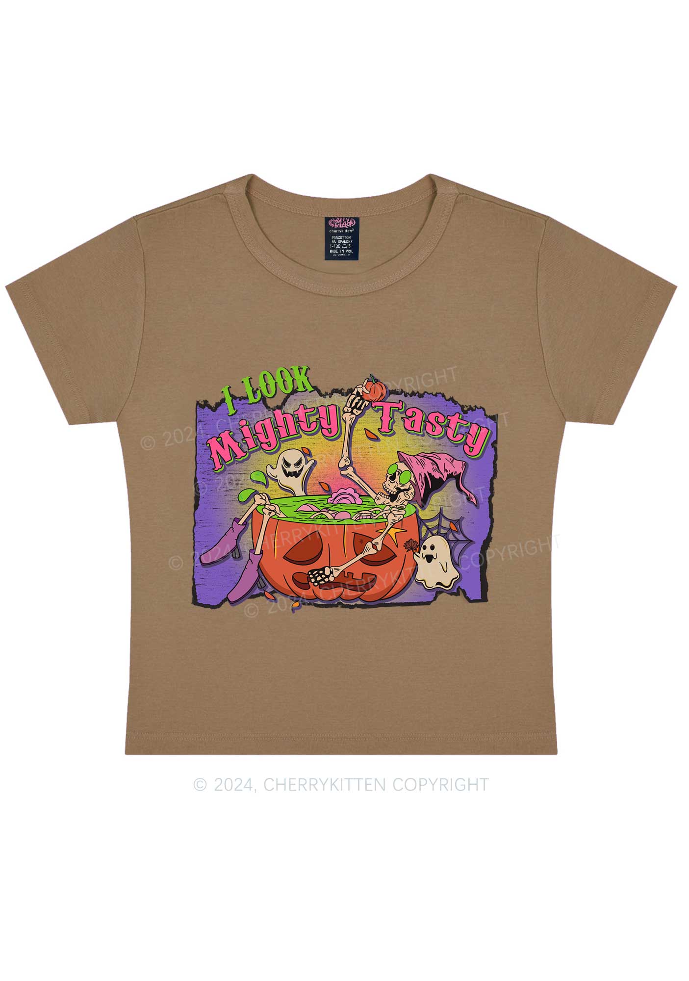 Mighty Tasty Halloween Y2K Baby Tee Cherrykitten
