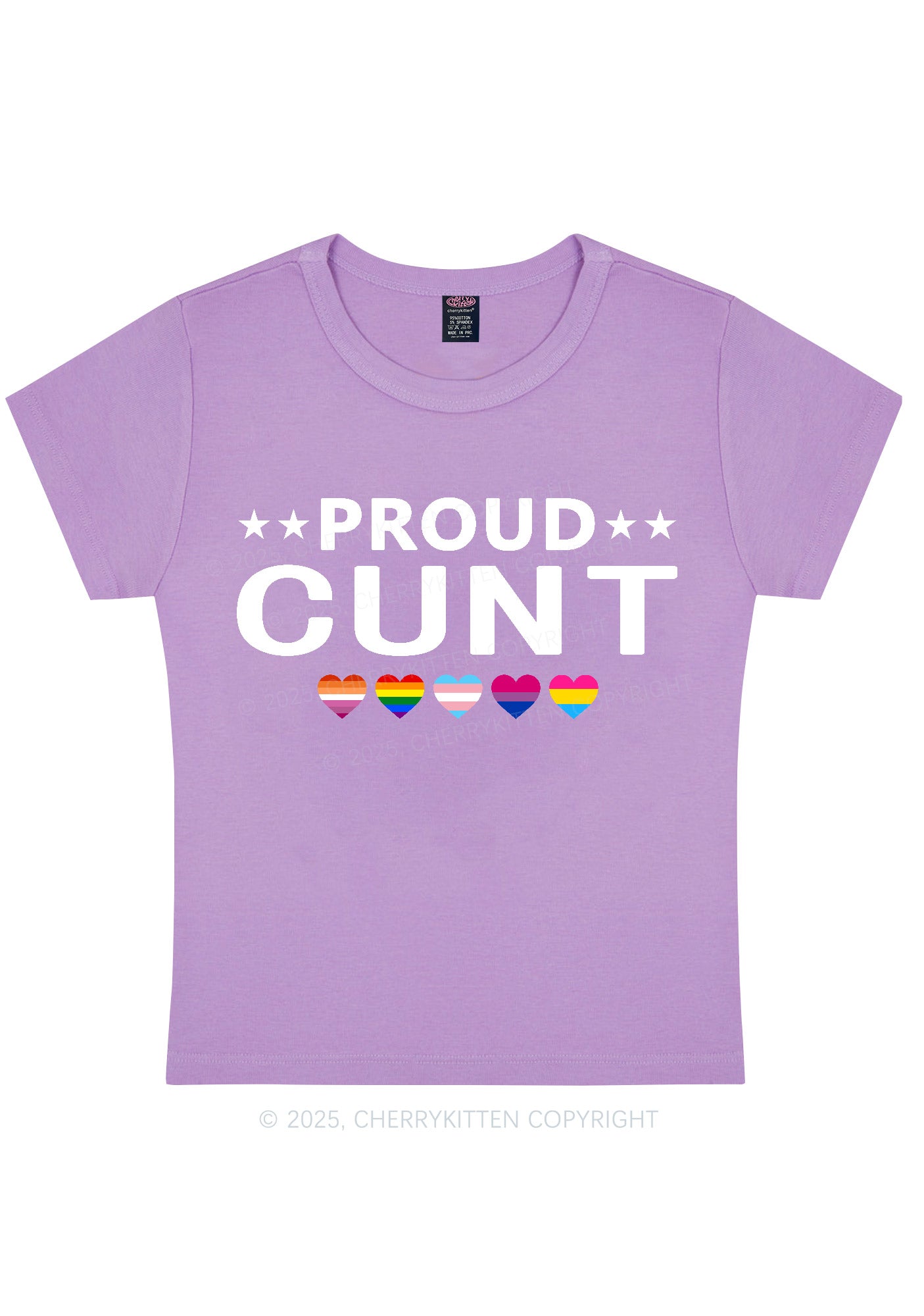 Proud Cxxt Pride Y2K Baby Tee Cherrykitten