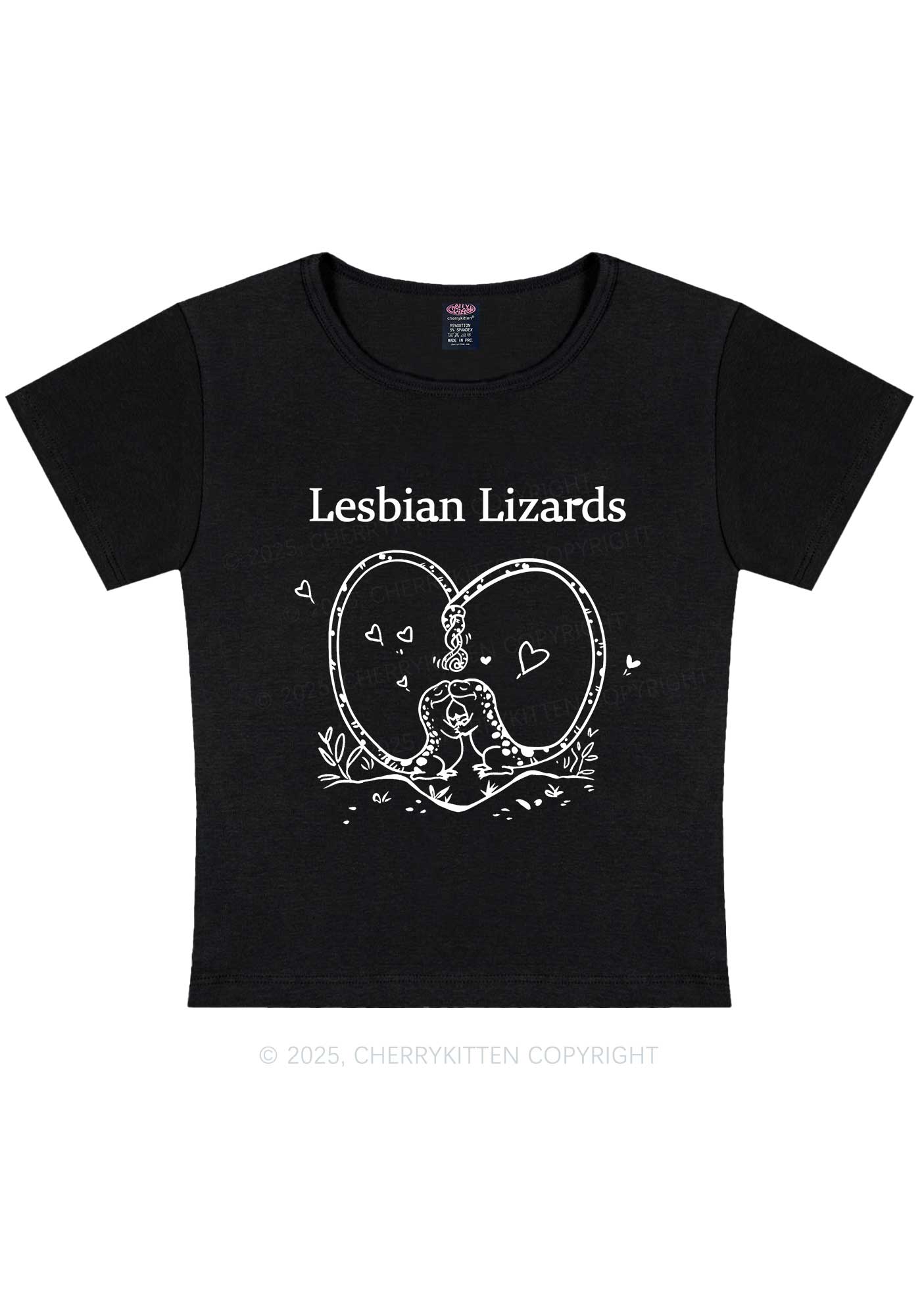 Lesbian Lizards Y2K Baby Tee Cherrykitten