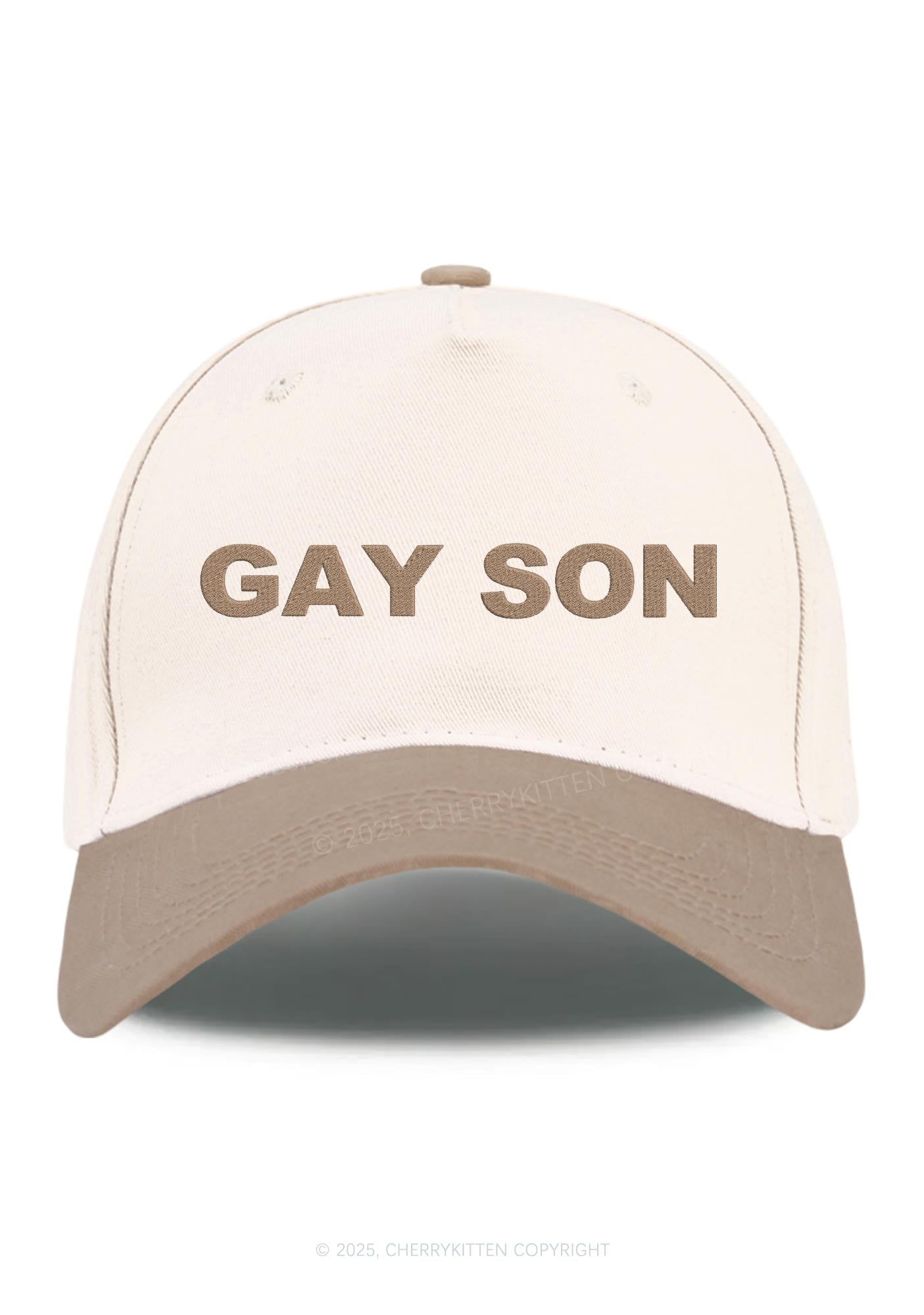 Embroidered Gay Son Pride Y2K Color Block Baseball Cap Cherrykitten
