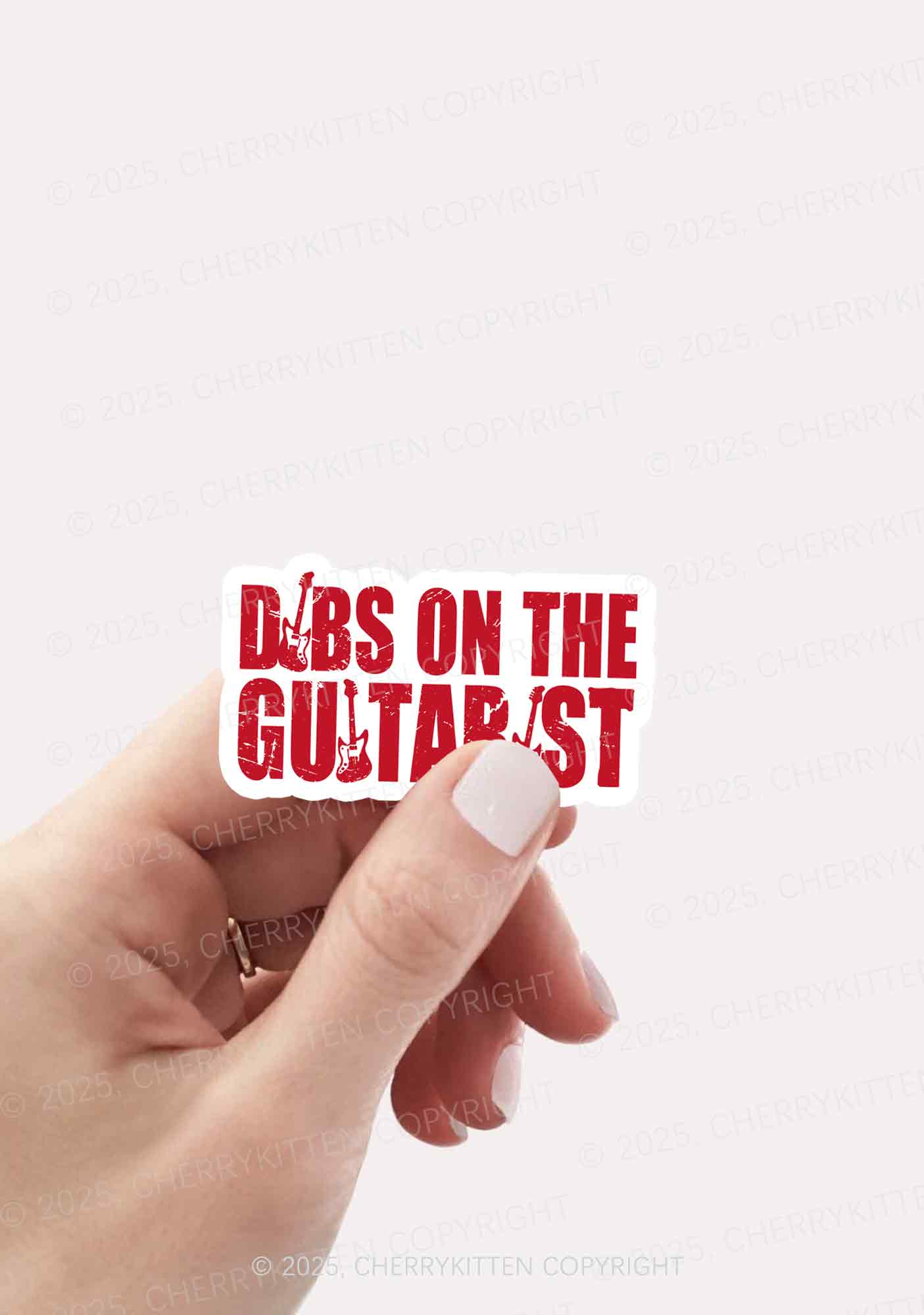 Dibs On The Guitarist 1Pc Y2K Sticker Cherrykitten