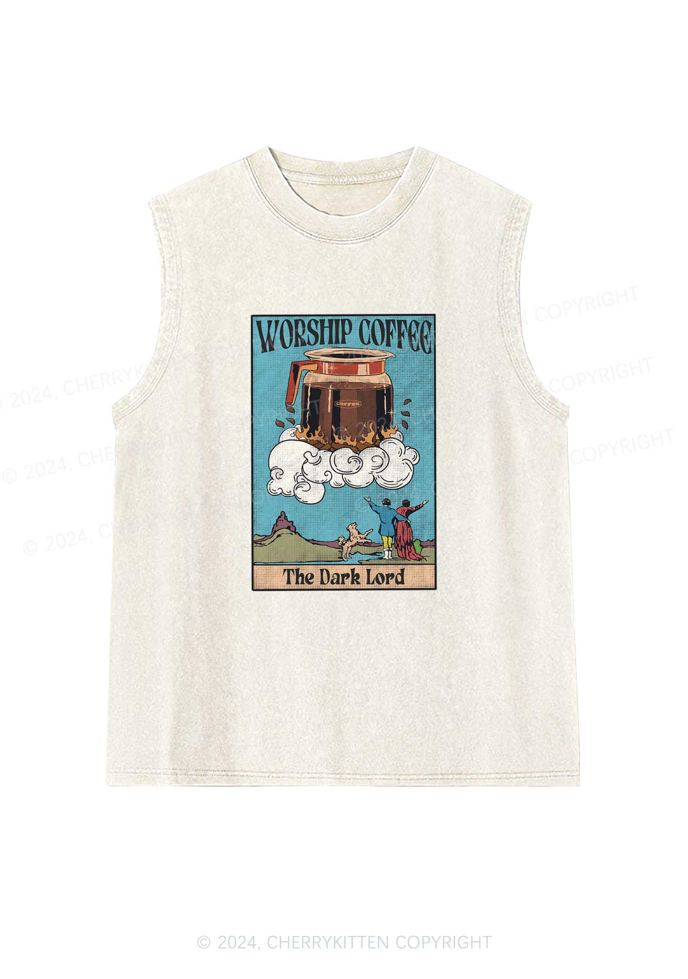 Worship Coffee Y2K Washed Tank Cherrykitten