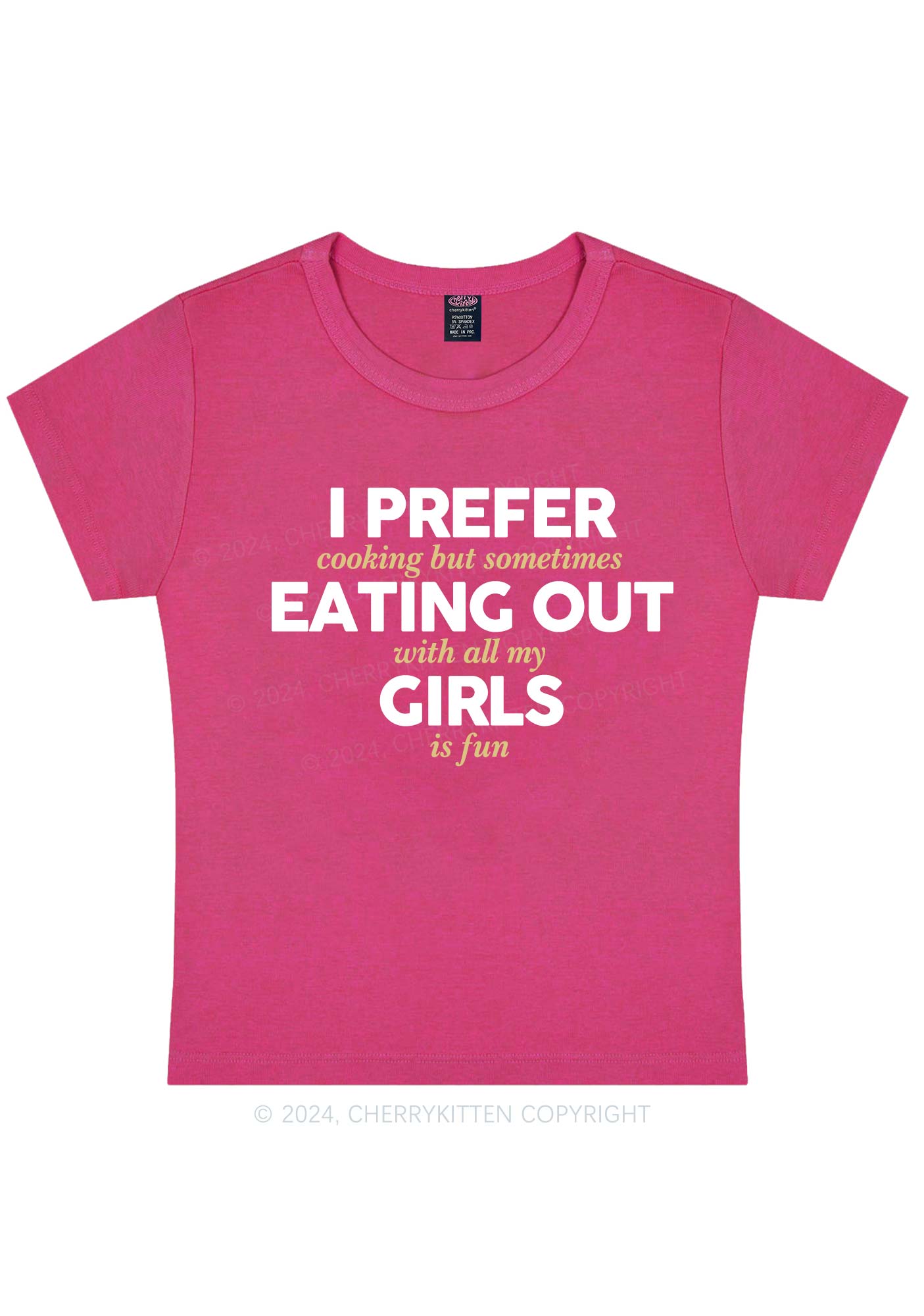 Prefer Eating Out Girls Y2K Baby Tee Cherrykitten