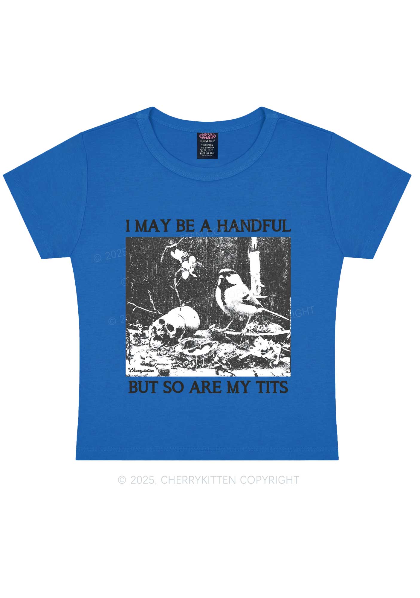 Halloween I May Be A Handful Y2K Baby Tee Cherrykitten