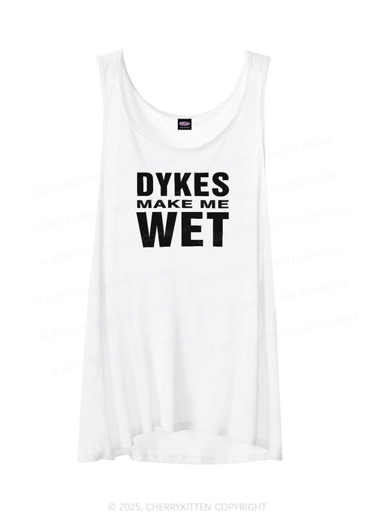Dykes Make Me Wet Pride Y2K Sheer Boyfriend Tank Cherrykitten