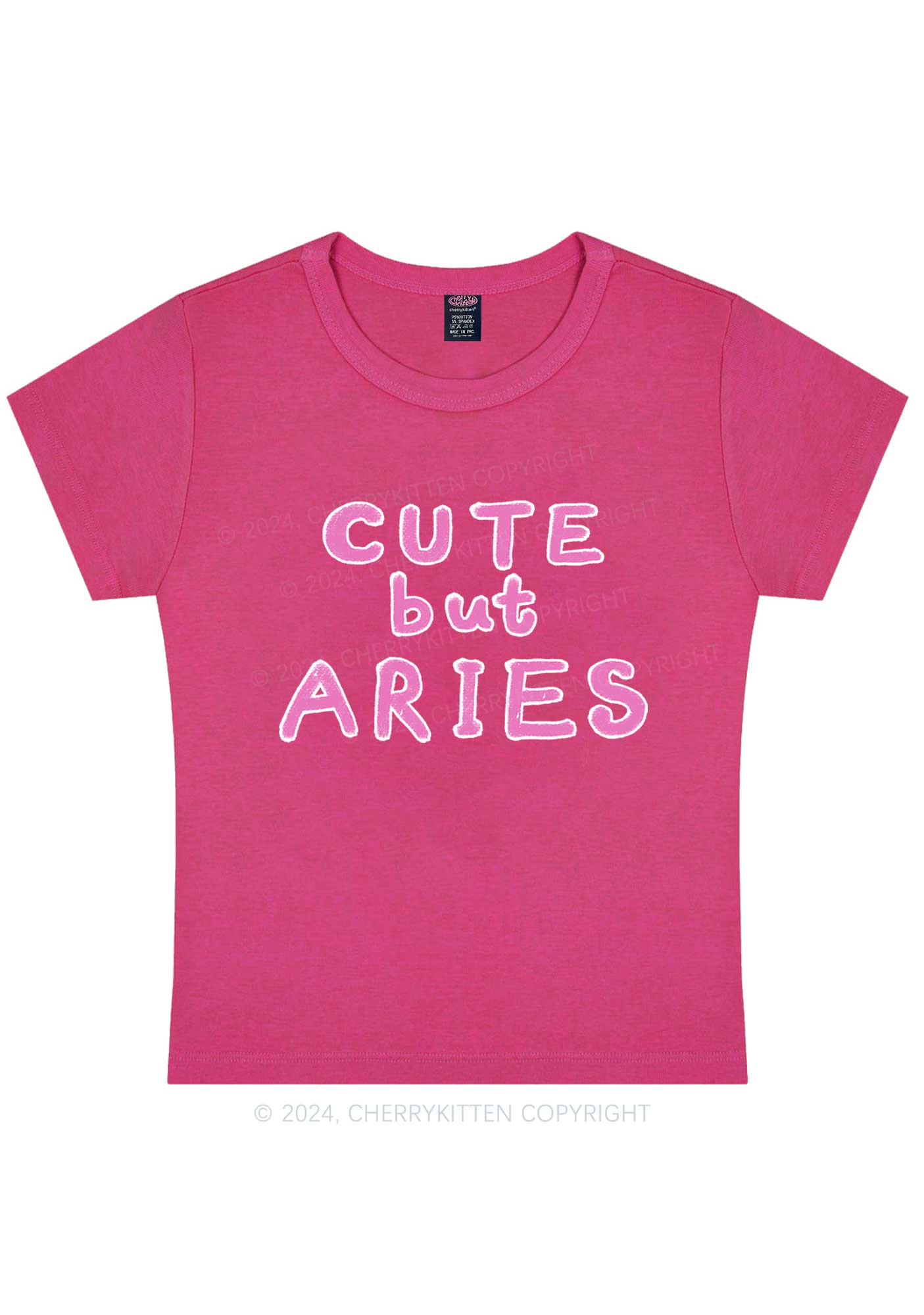 Curvy Custom Zodiac Cute But Y2K Baby Tee Cherrykitten